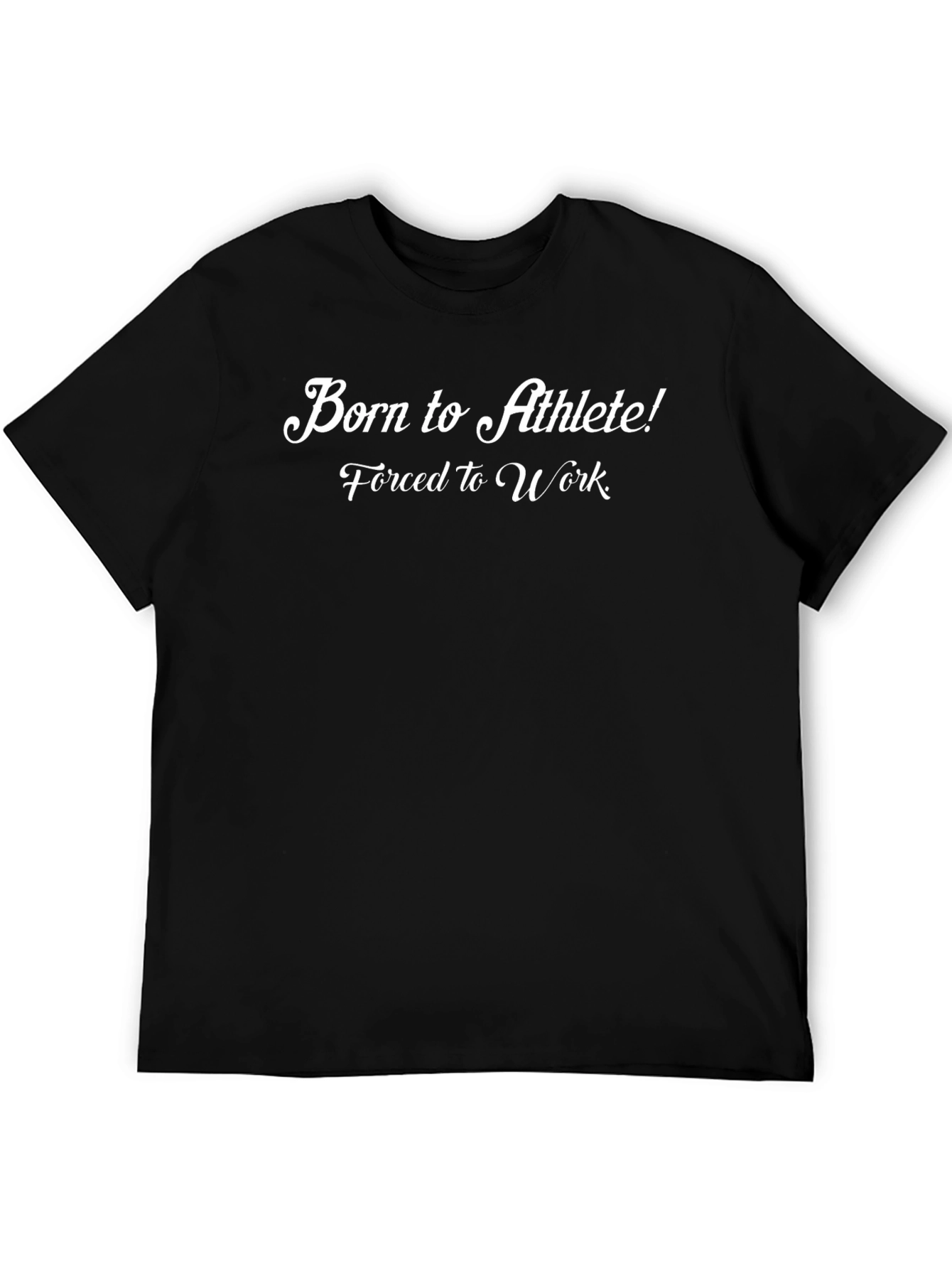 Born to Athlete! Graphic Print Black T-Shirt