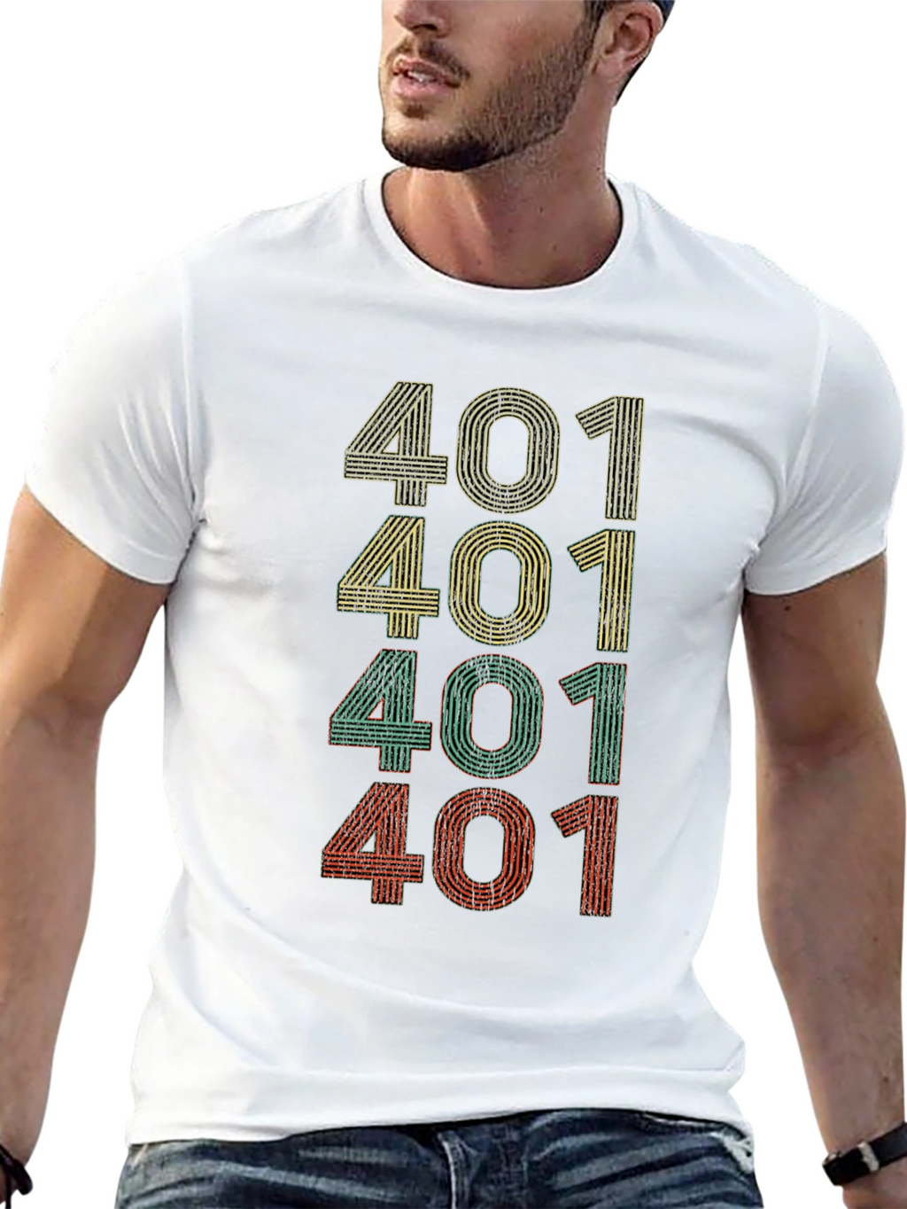 Retro 401 Graphic Tee - Black Casual T-Shirt