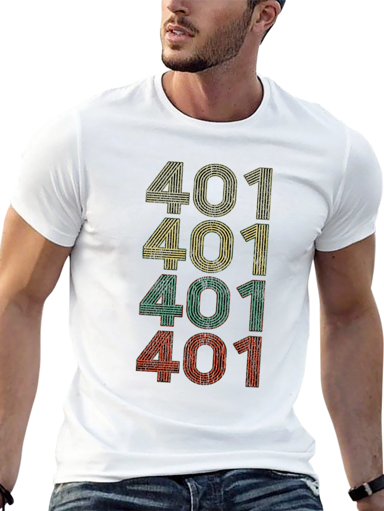 Retro 401 Graphic Tee - Black Casual T-Shirt