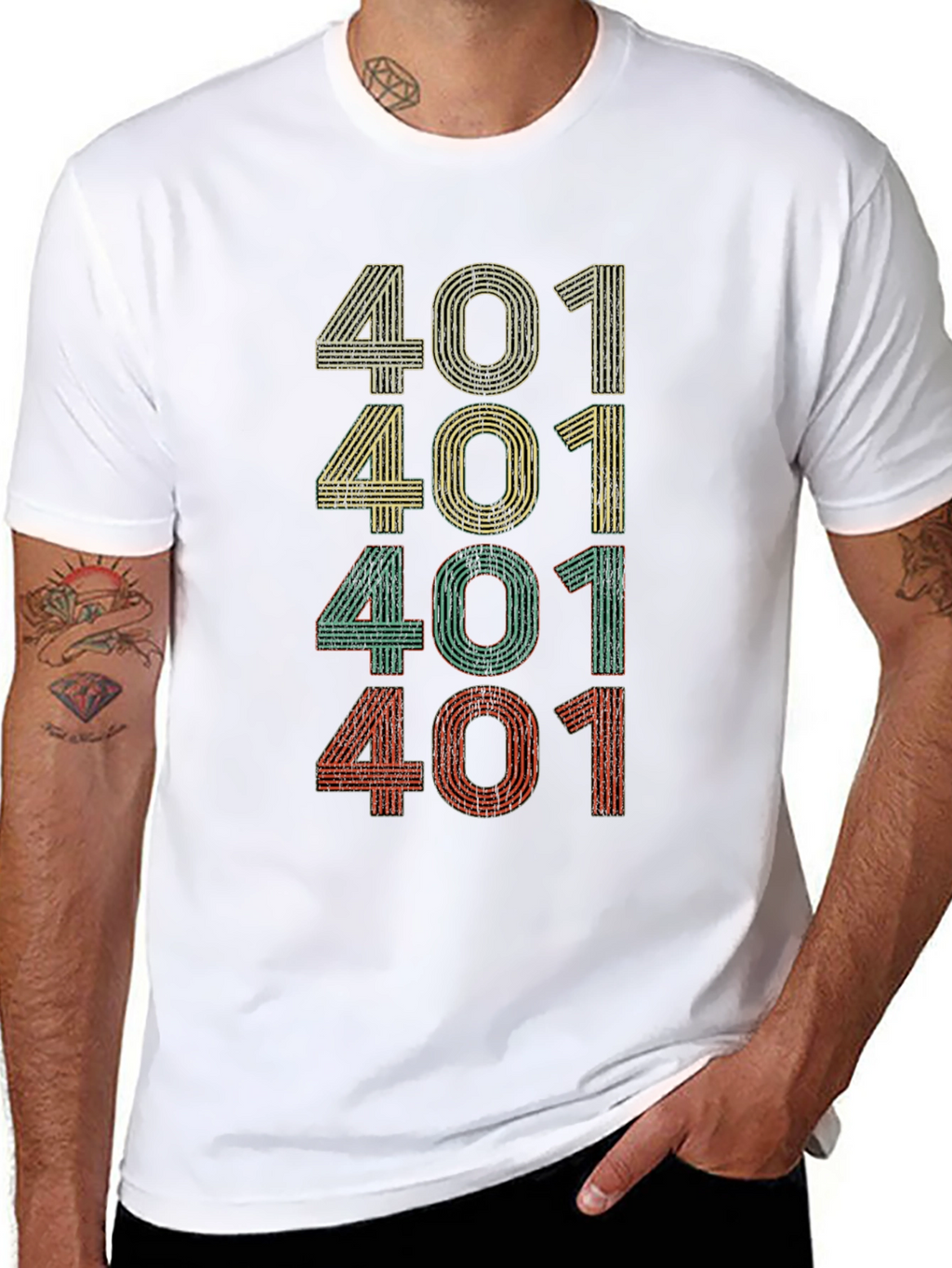 Retro 401 Graphic Tee - Black Casual T-Shirt
