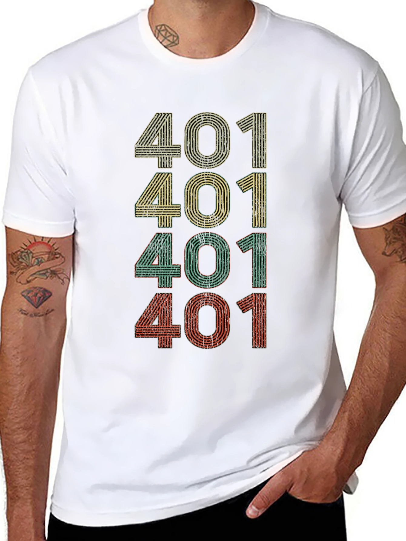 Retro 401 Graphic Tee - Black Casual T-Shirt