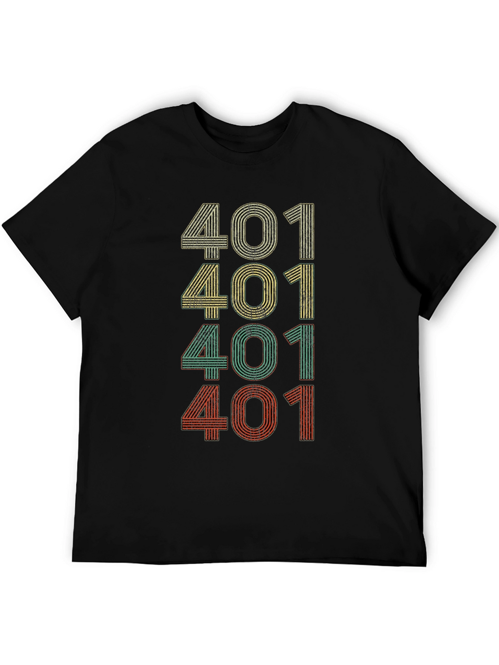 Retro 401 Graphic Tee - Black Casual T-Shirt