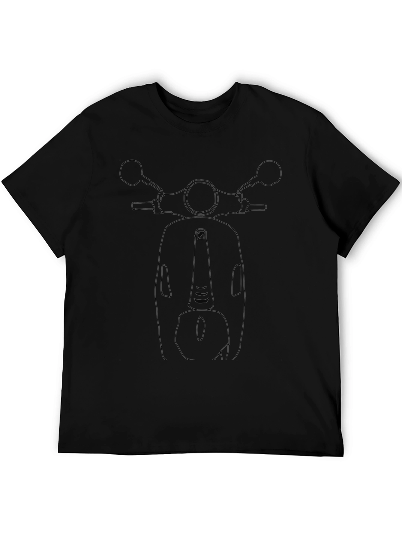 Scooter Outline T-Shirt - Black Graphic Tee