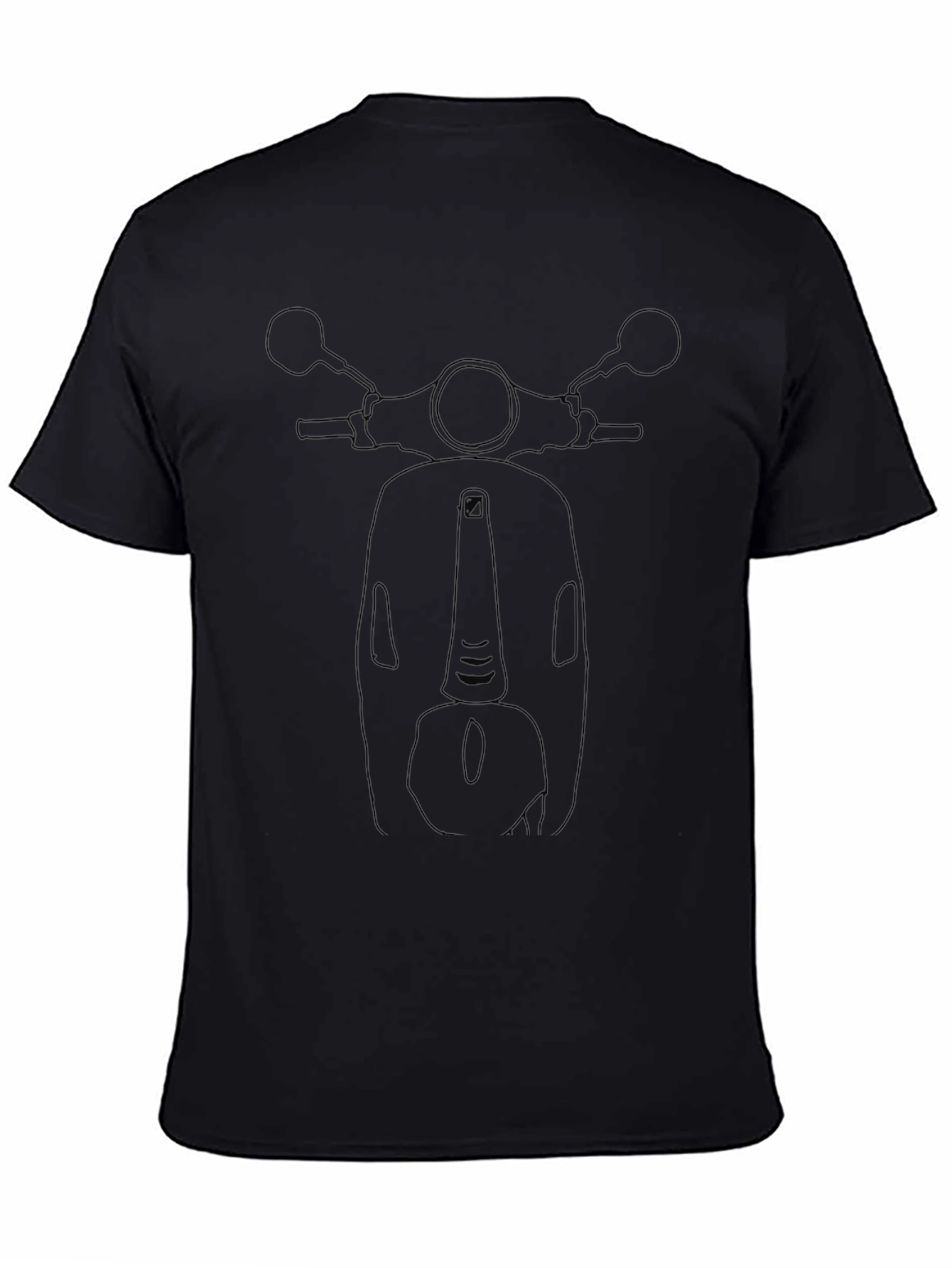 Scooter Outline T-Shirt - Black Graphic Tee