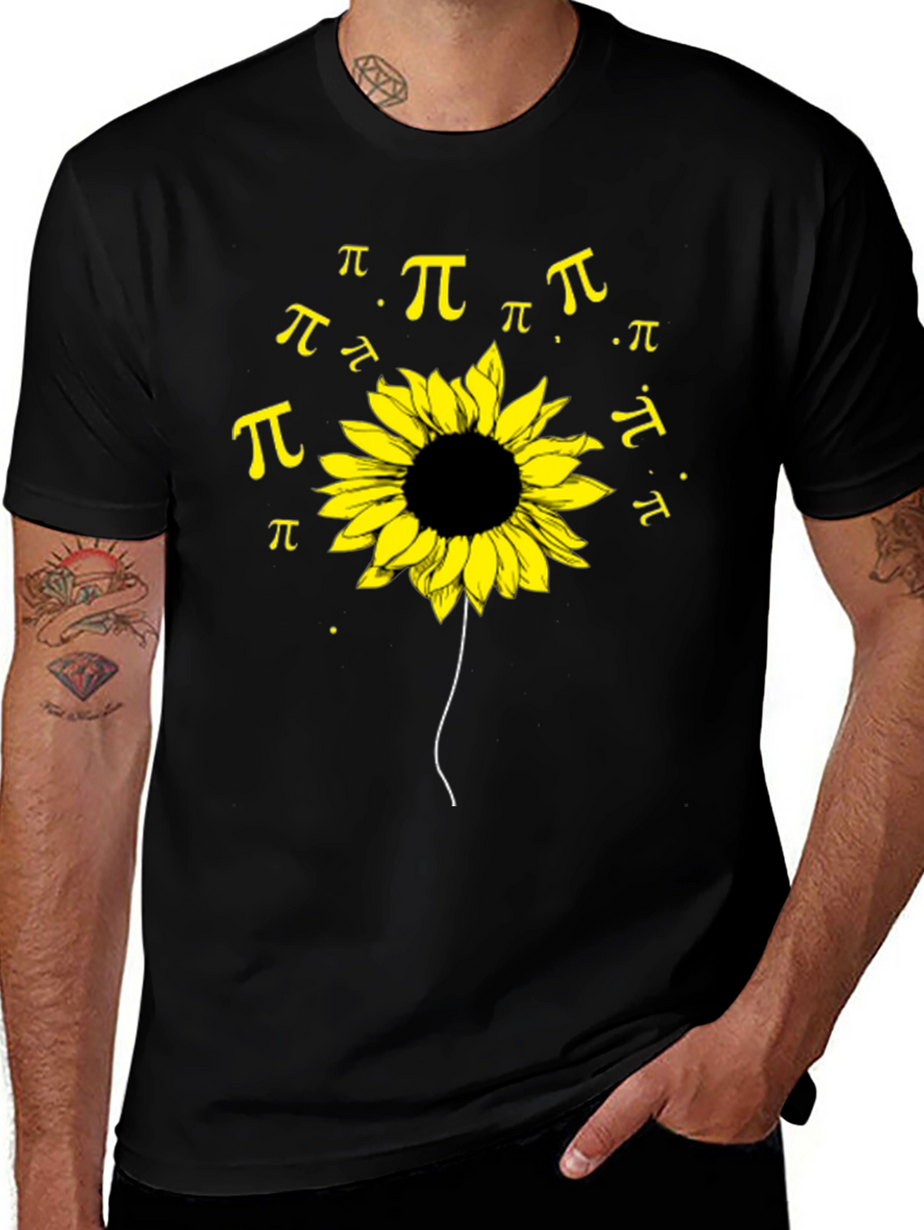 Sunflower Pi Symbol T-Shirt - Black