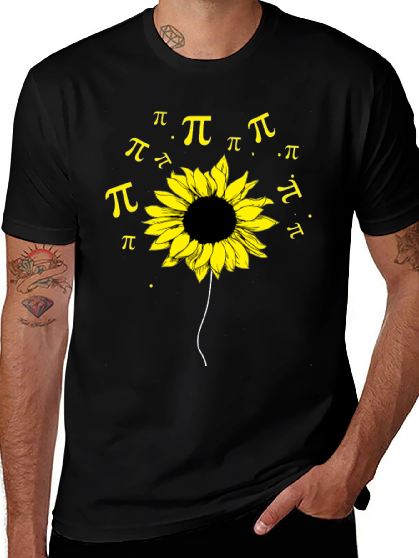 Sunflower Pi Symbol T-Shirt - Black
