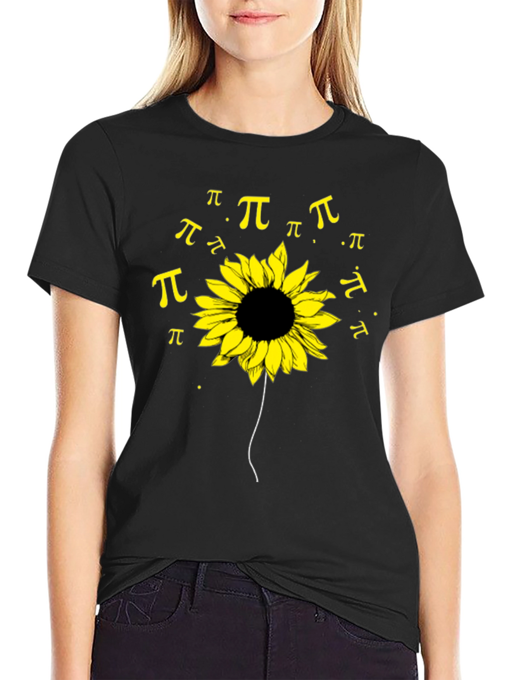 Sunflower Pi Symbol T-Shirt - Black