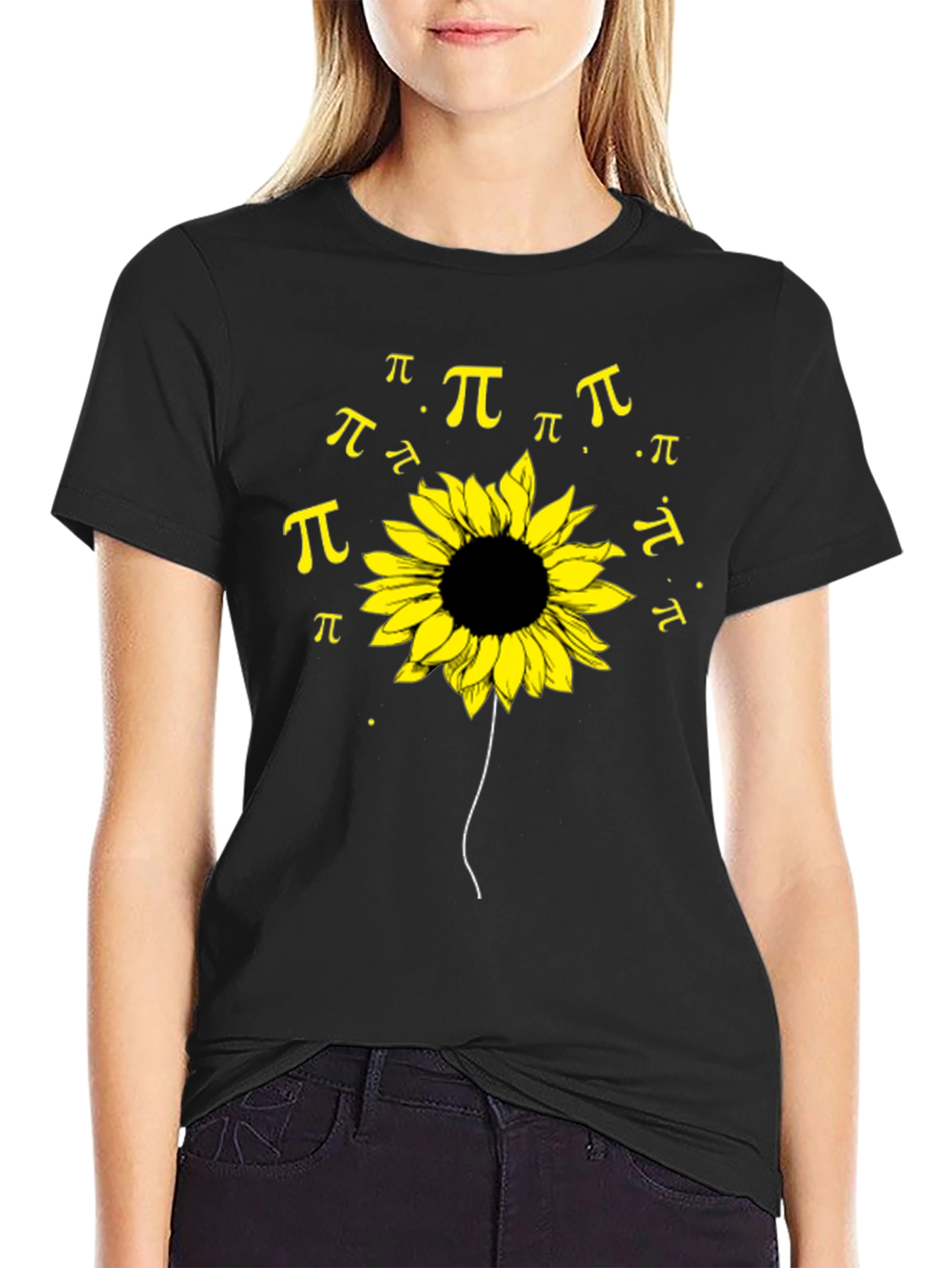 Sunflower Pi Symbol T-Shirt - Black