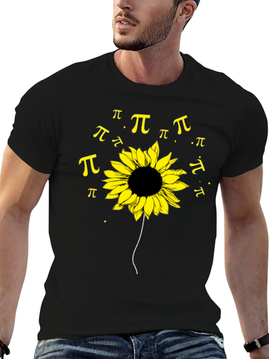 Sunflower Pi Symbol T-Shirt - Black