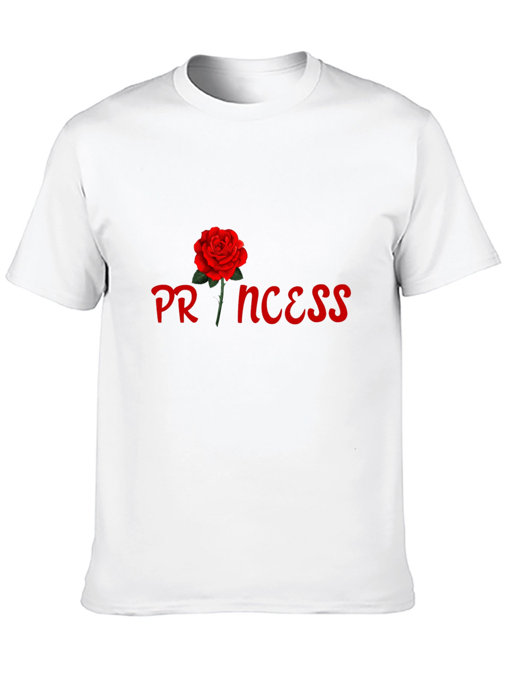 Princess Rose Graphic Tee - Stylish Black Cotton T-Shirt