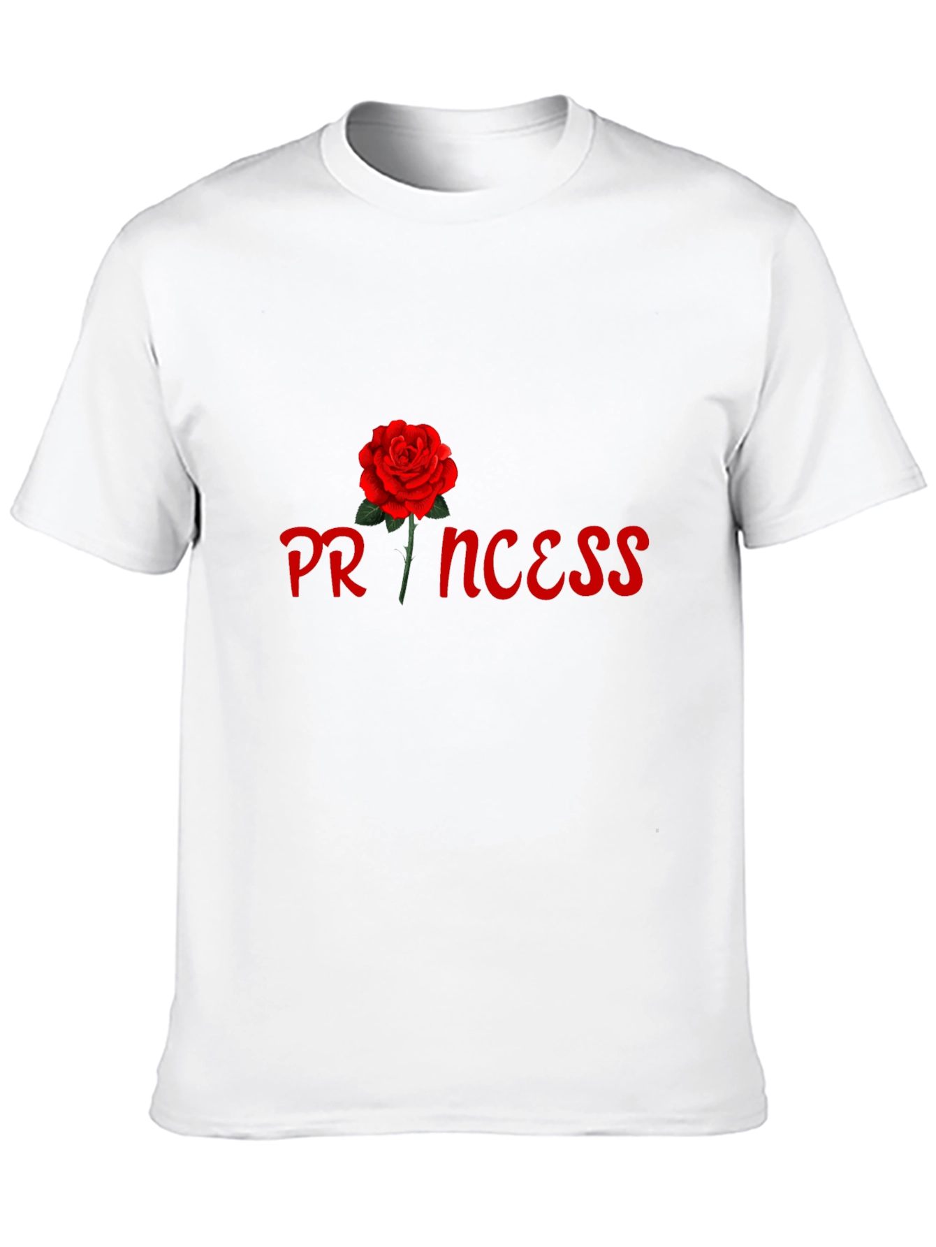 Princess Rose Graphic Tee - Stylish Black Cotton T-Shirt