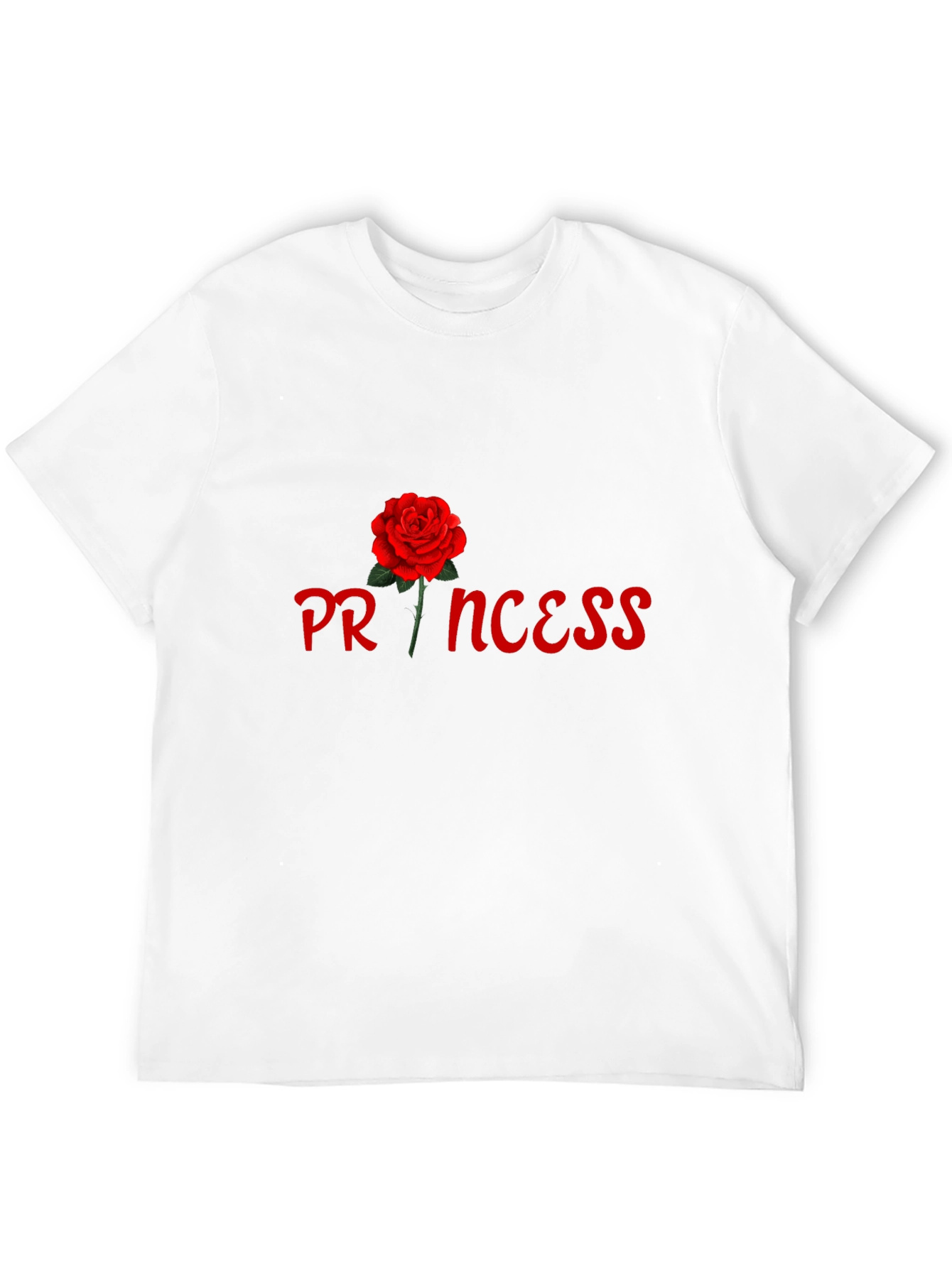 Princess Rose Graphic Tee - Stylish Black Cotton T-Shirt