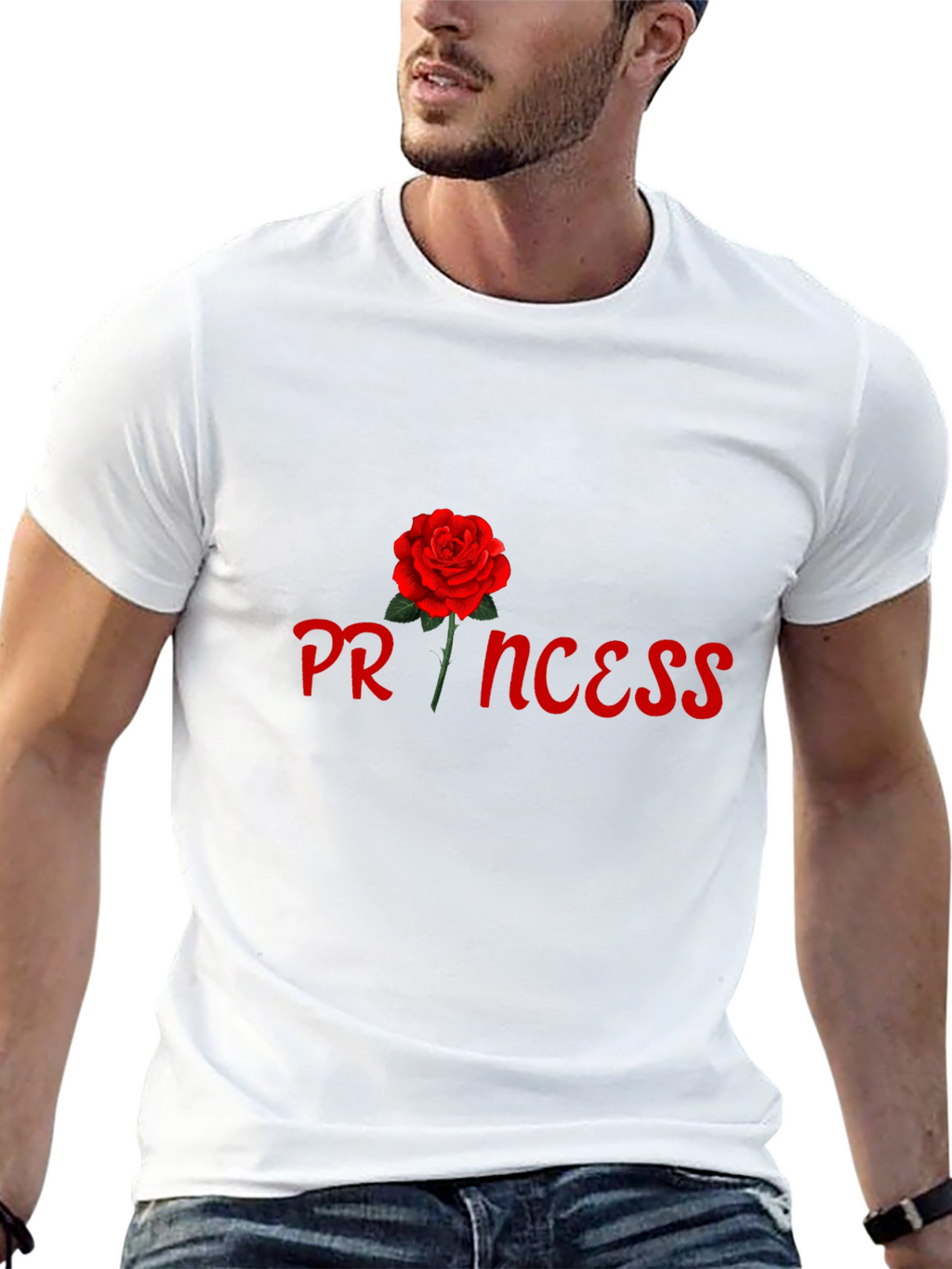 Princess Rose Graphic Tee - Stylish Black Cotton T-Shirt