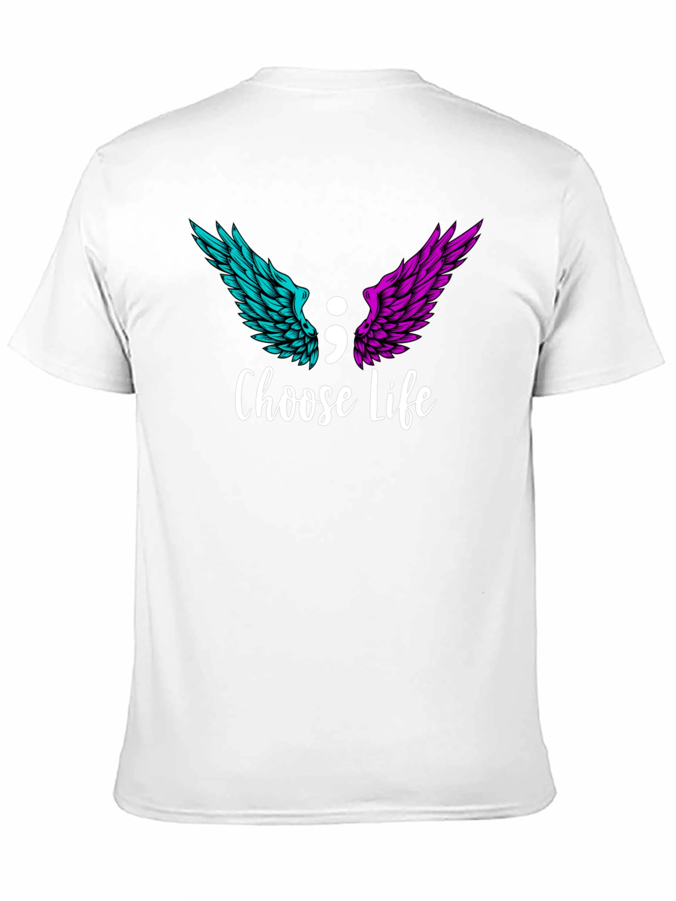 Choose Life Semicolon Wings Graphic T-Shirt
