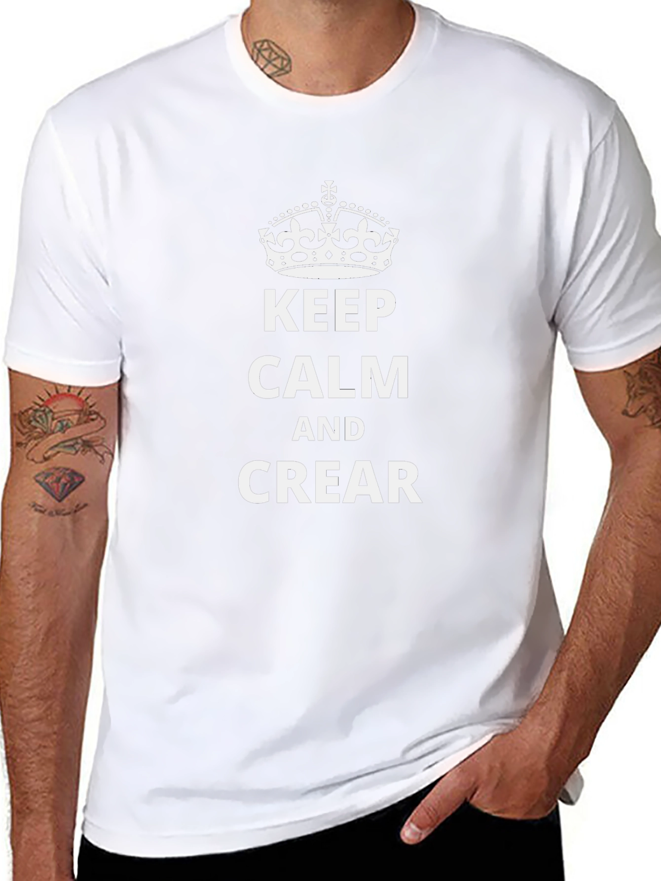 Keep Calm and Crear Black T-Shirt