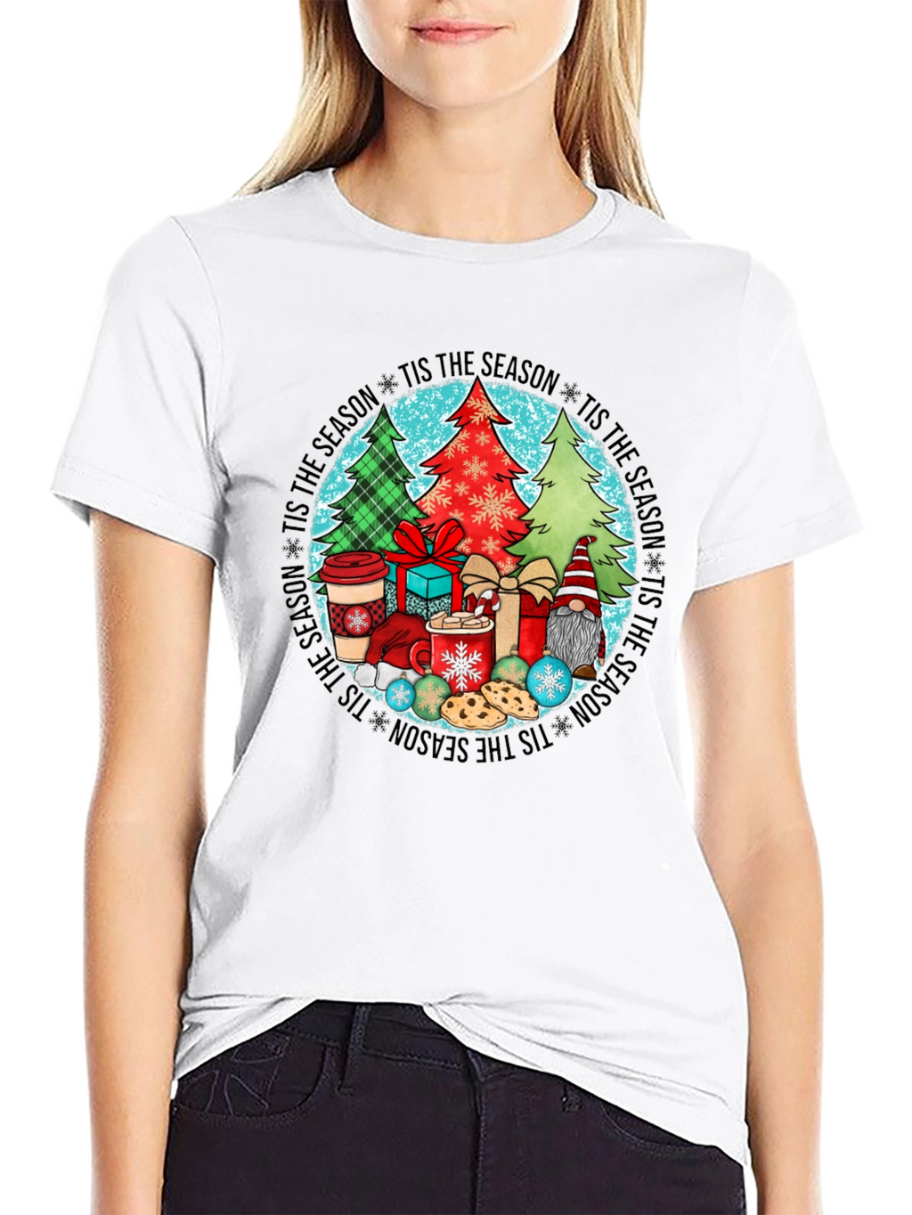 Festive Tis the Season Holiday Graphic Tee