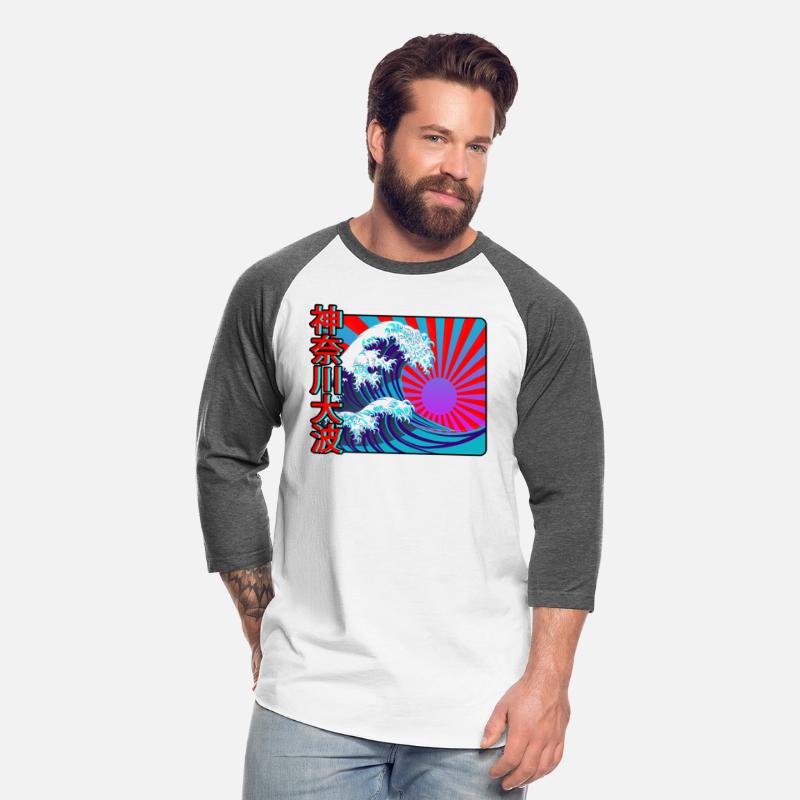 Kanagawa Hiroshige Big Wave 90s Hot Colors Kanji