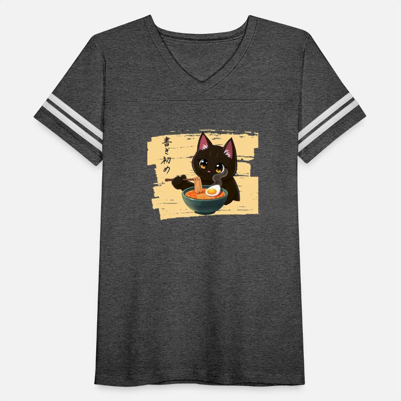 Kawaii Black Cat Eating Ramen – Cute Japanese Food