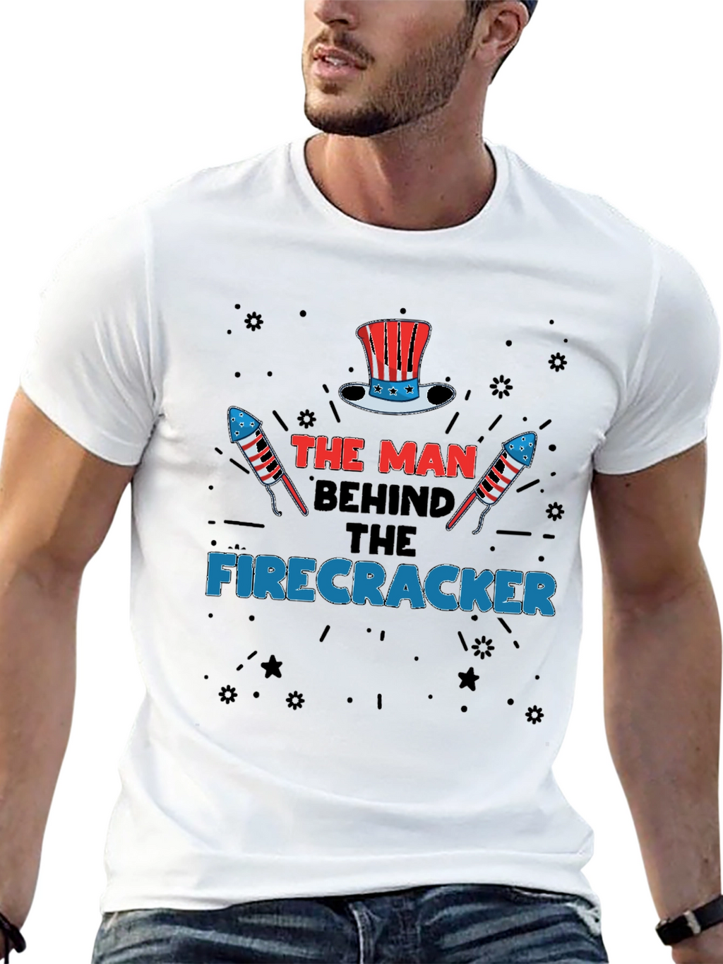 The Man Behind The Firecracker T-Shirt