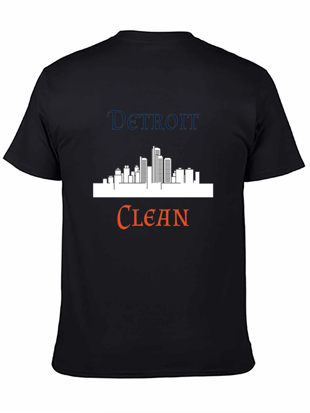 Detroit Clean Skyline Graphic Tee - Stylish Black T-Shirt