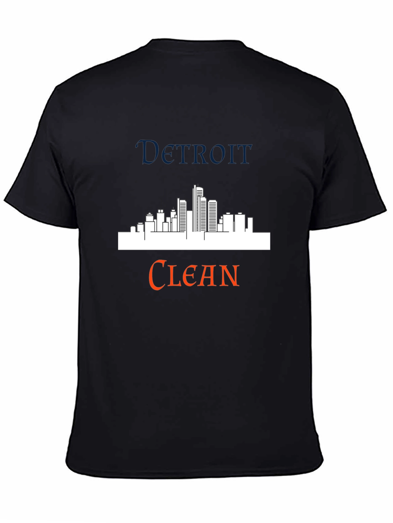 Detroit Clean Skyline Graphic Tee - Stylish Black T-Shirt