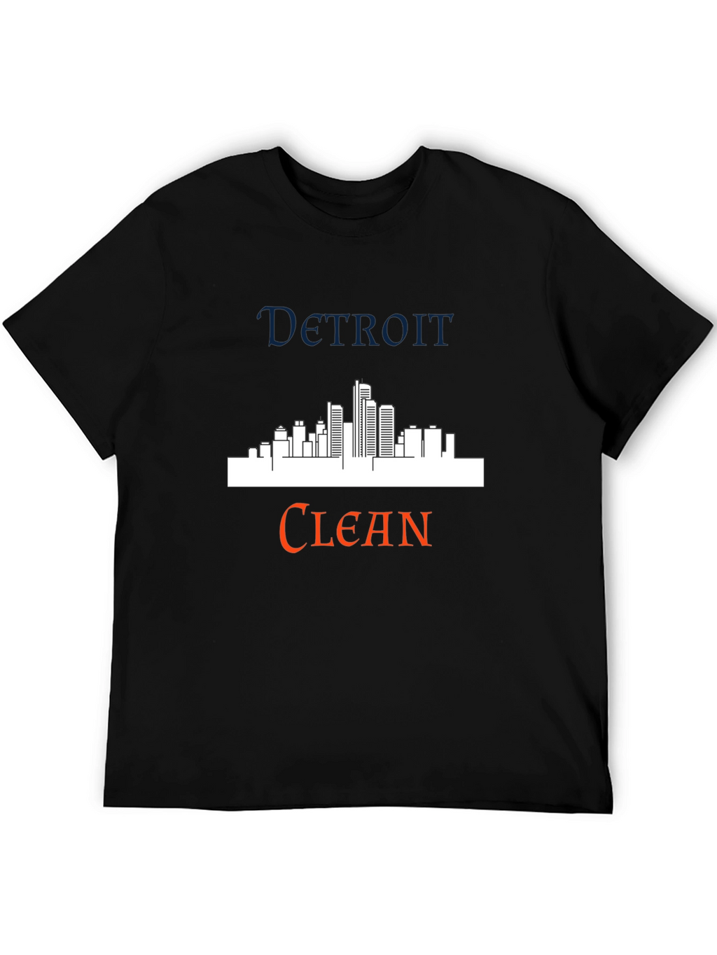 Detroit Clean Skyline Graphic Tee - Stylish Black T-Shirt