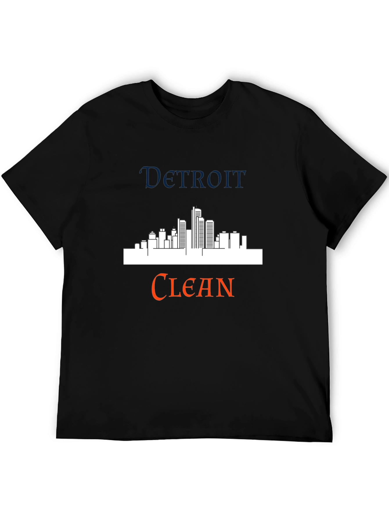Detroit Clean Skyline Graphic Tee - Stylish Black T-Shirt