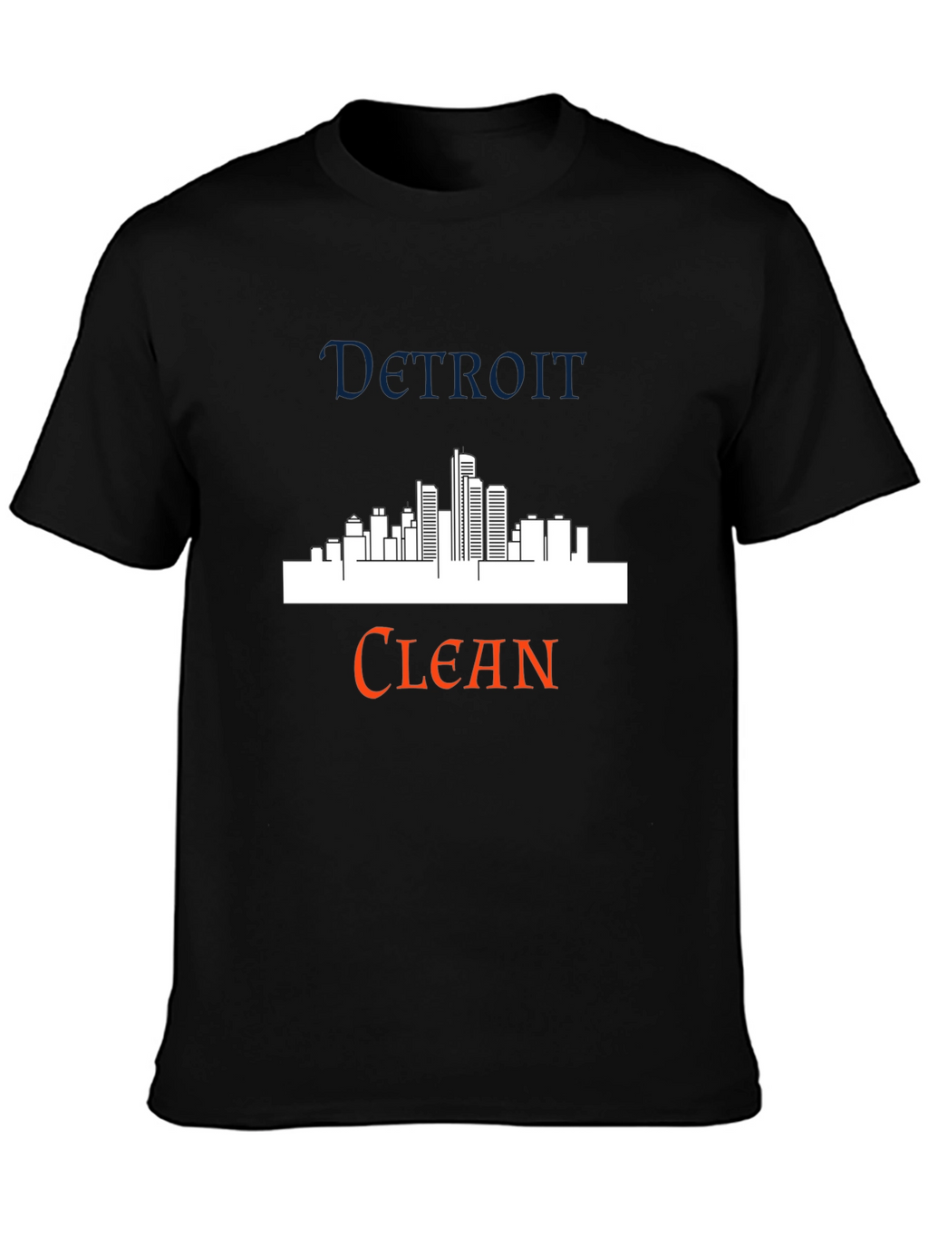 Detroit Clean Skyline Graphic Tee - Stylish Black T-Shirt