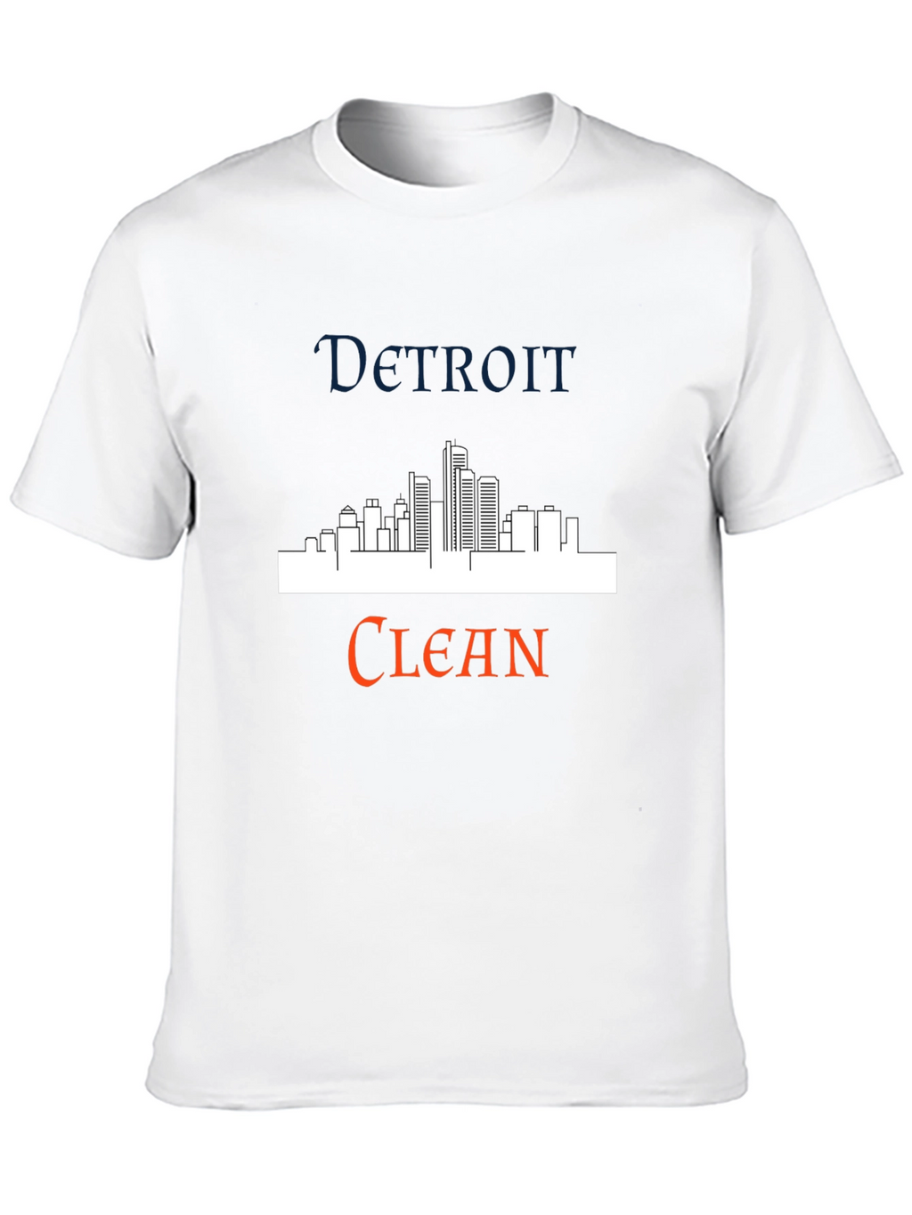 Detroit Clean Skyline Graphic Tee - Stylish Black T-Shirt