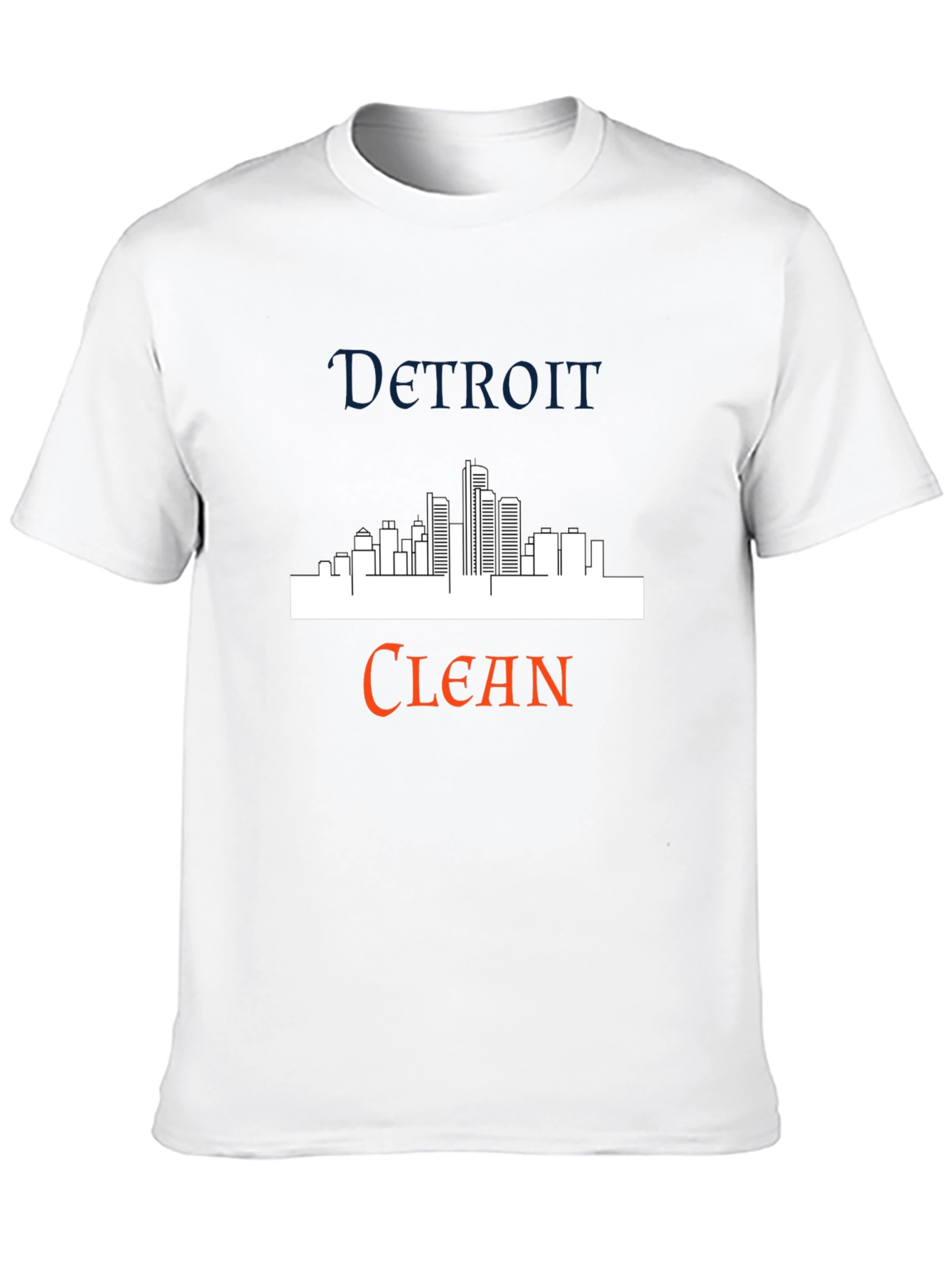Detroit Clean Skyline Graphic Tee - Stylish Black T-Shirt