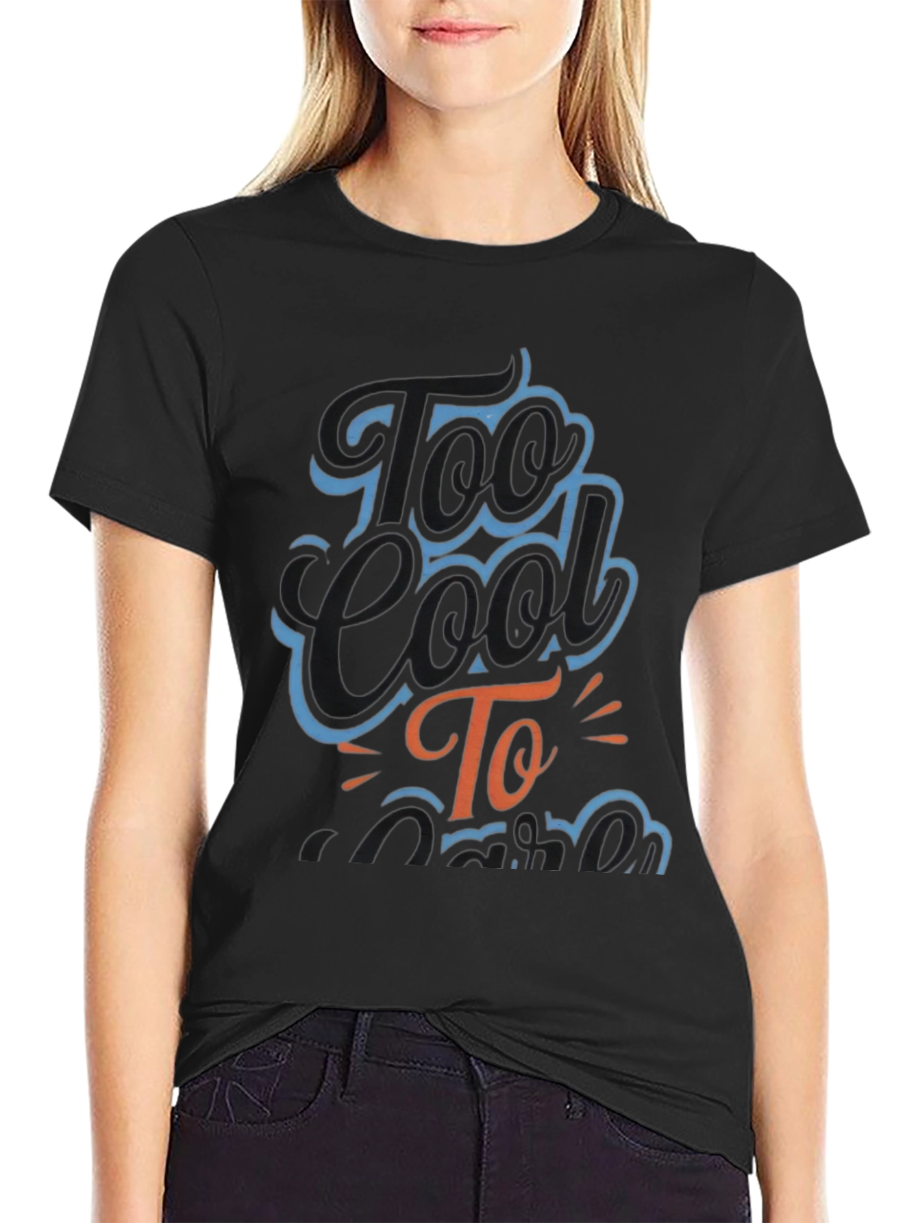 Too Cool To Argue Graphic Tee - Black Cotton Blend