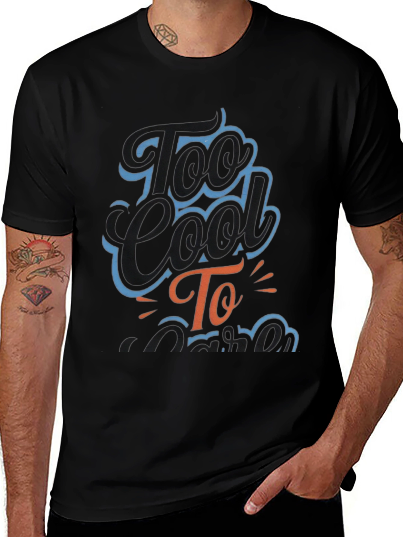 Too Cool To Argue Graphic Tee - Black Cotton Blend