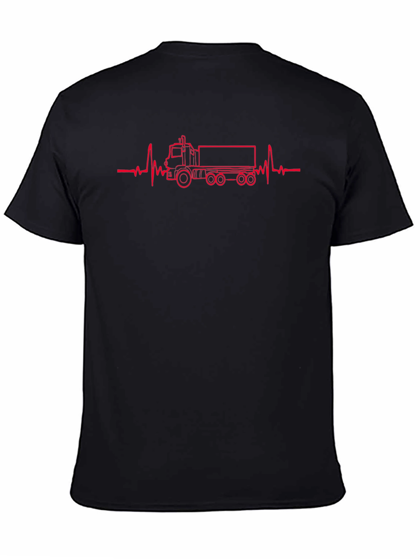 Truck Heartbeat Graphic T-Shirt - Black