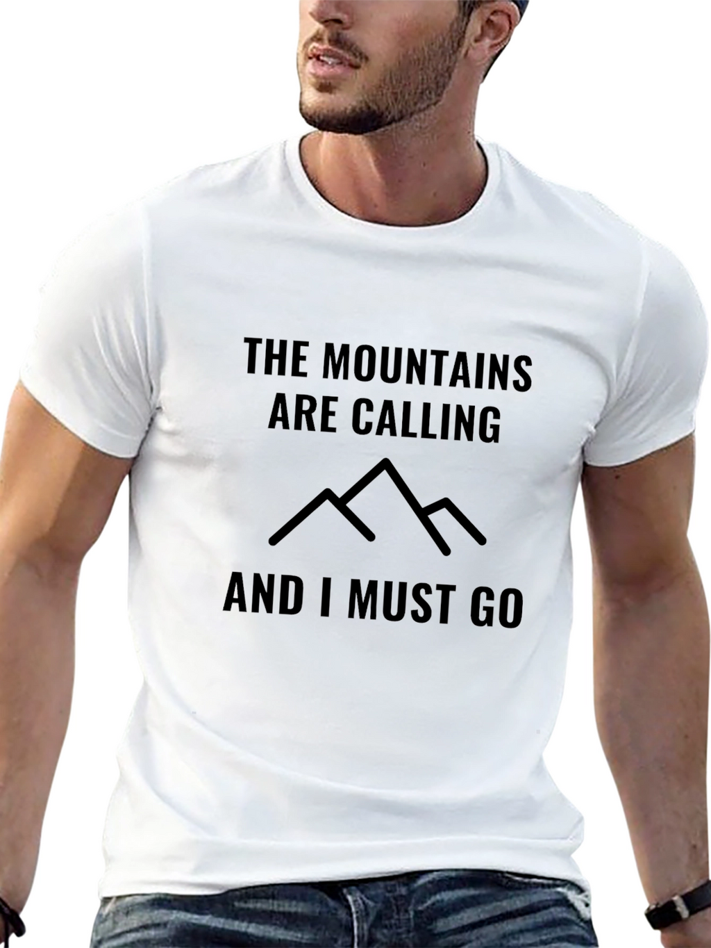 Mountains are Calling Black Graphic Tee