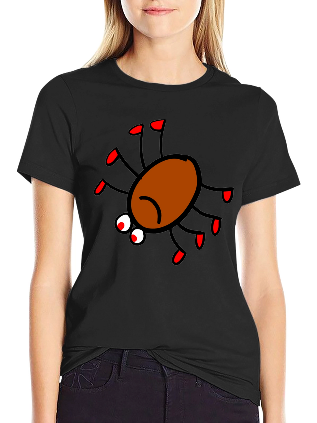 Spider Graphic Print Black T-Shirt