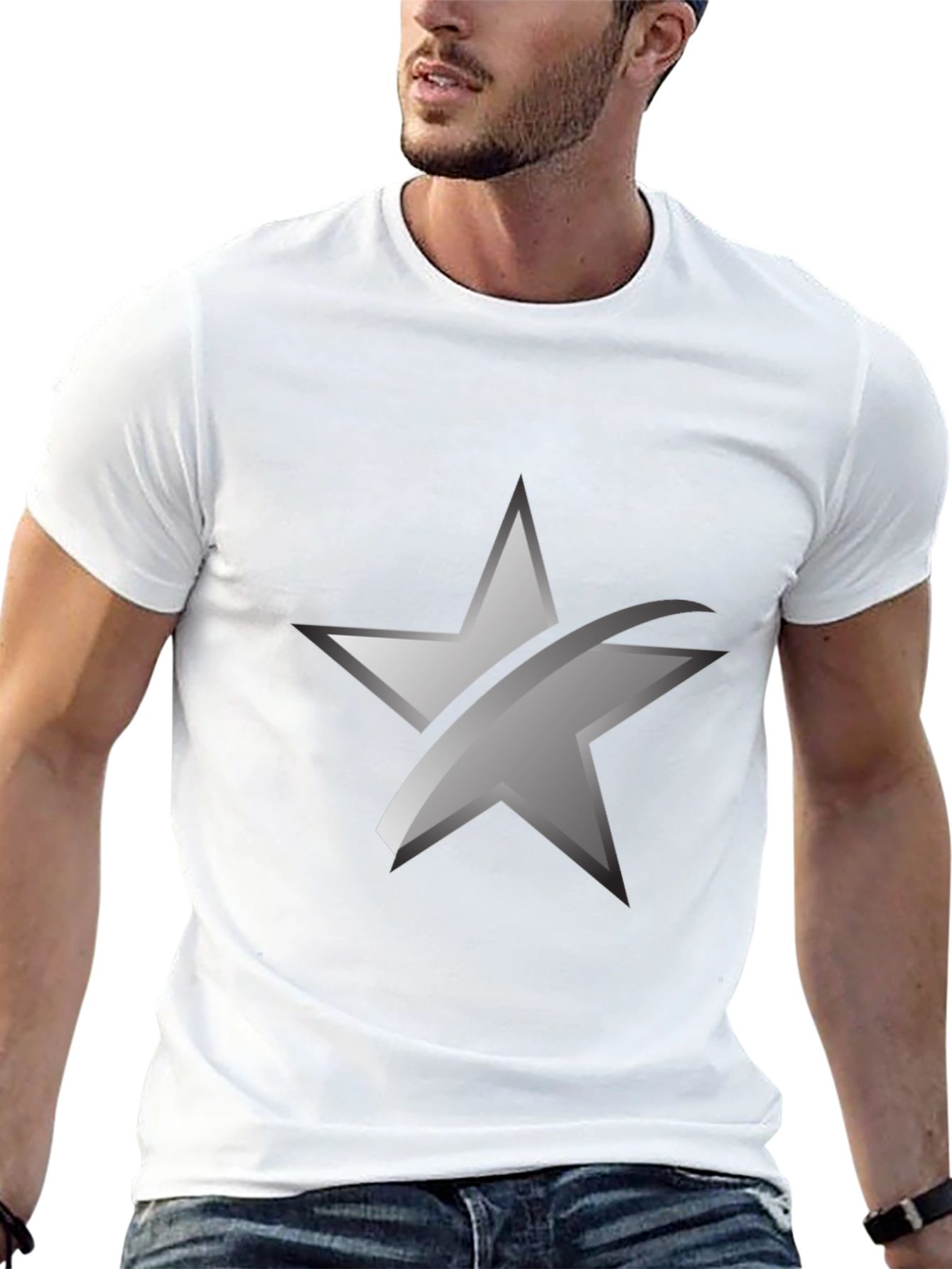 Sleek Star Graphic Black T-Shirt
