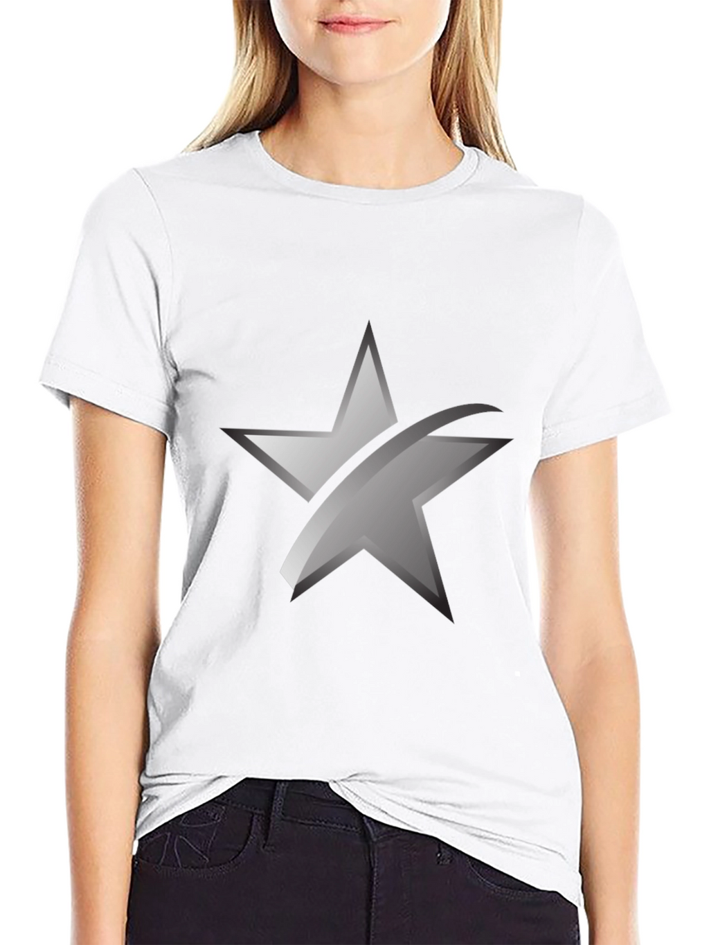Sleek Star Graphic Black T-Shirt
