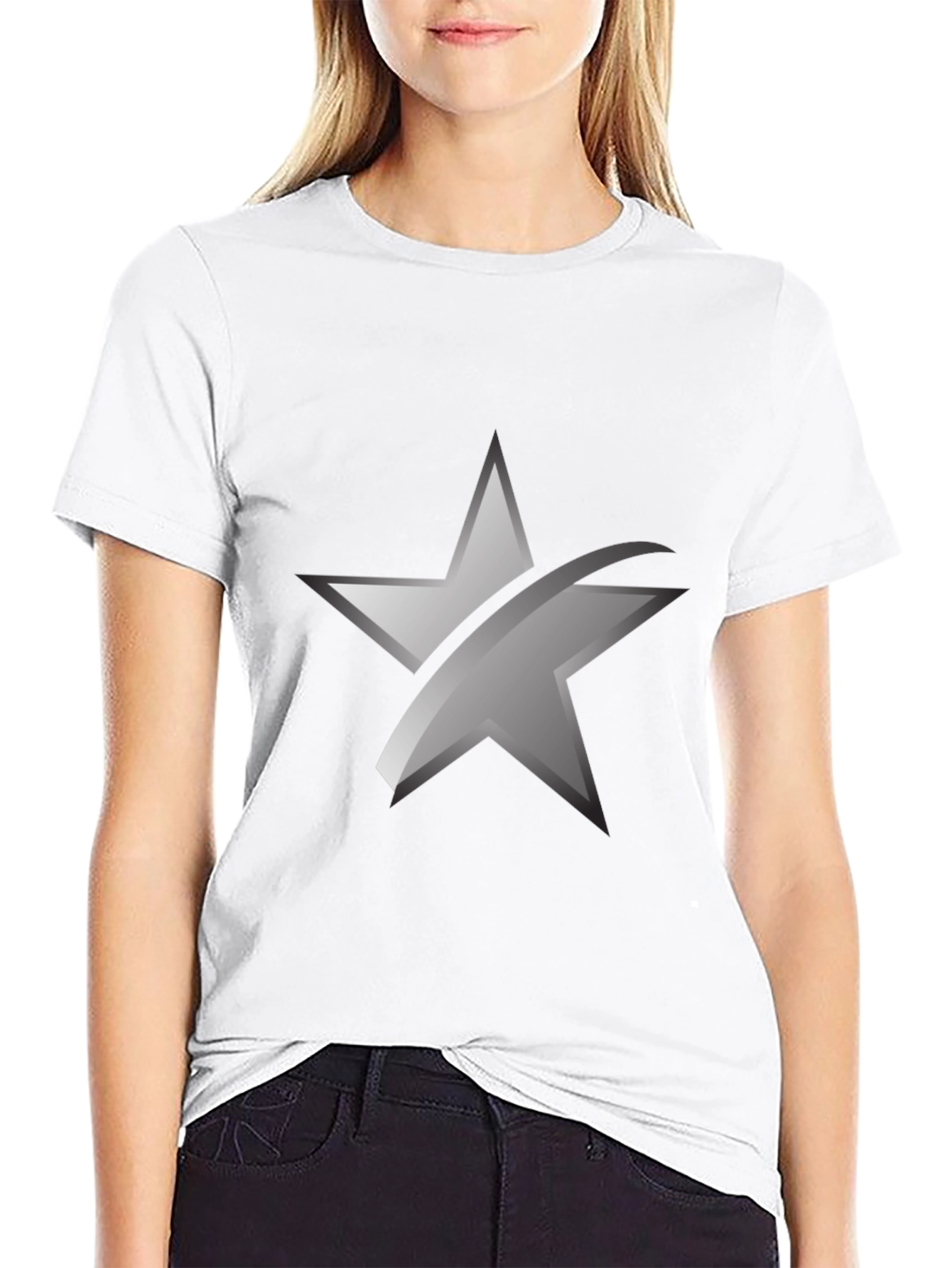 Sleek Star Graphic Black T-Shirt