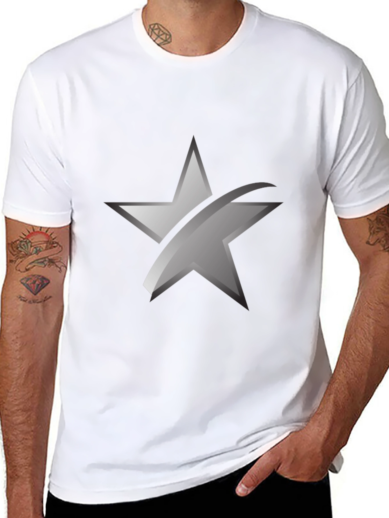 Sleek Star Graphic Black T-Shirt