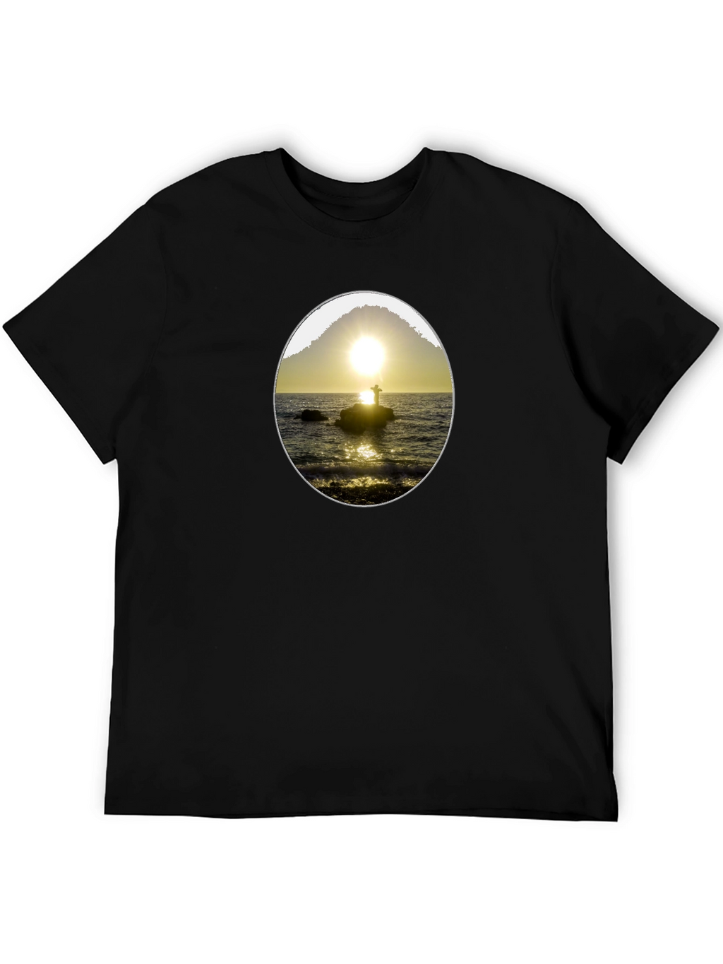 Sunset Silhouette Graphic Tee - Black