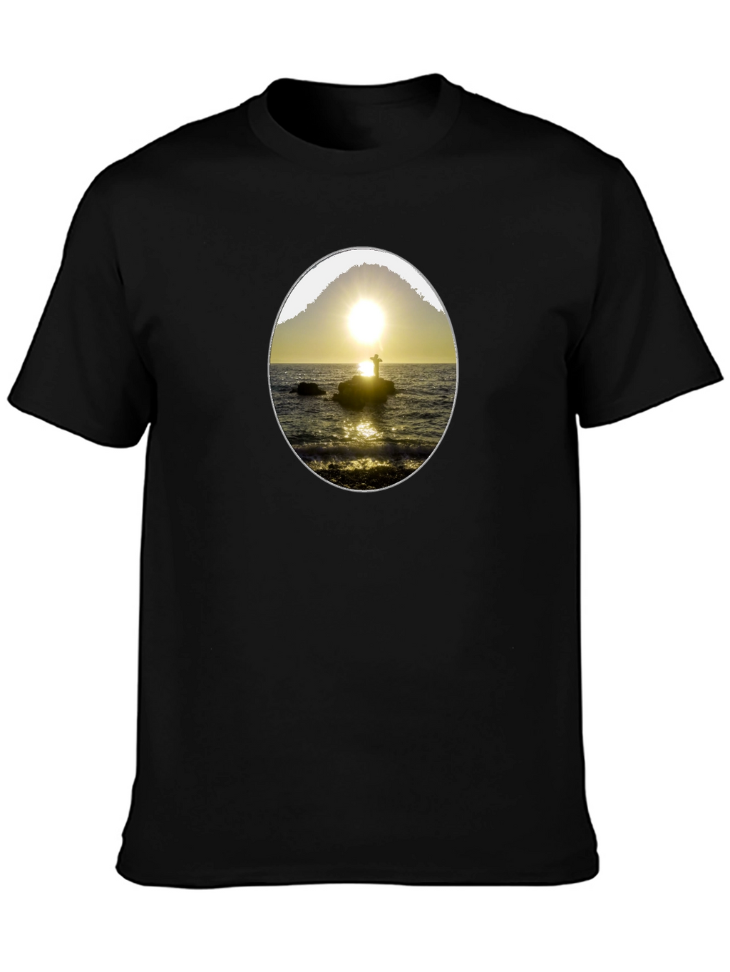 Sunset Silhouette Graphic Tee - Black