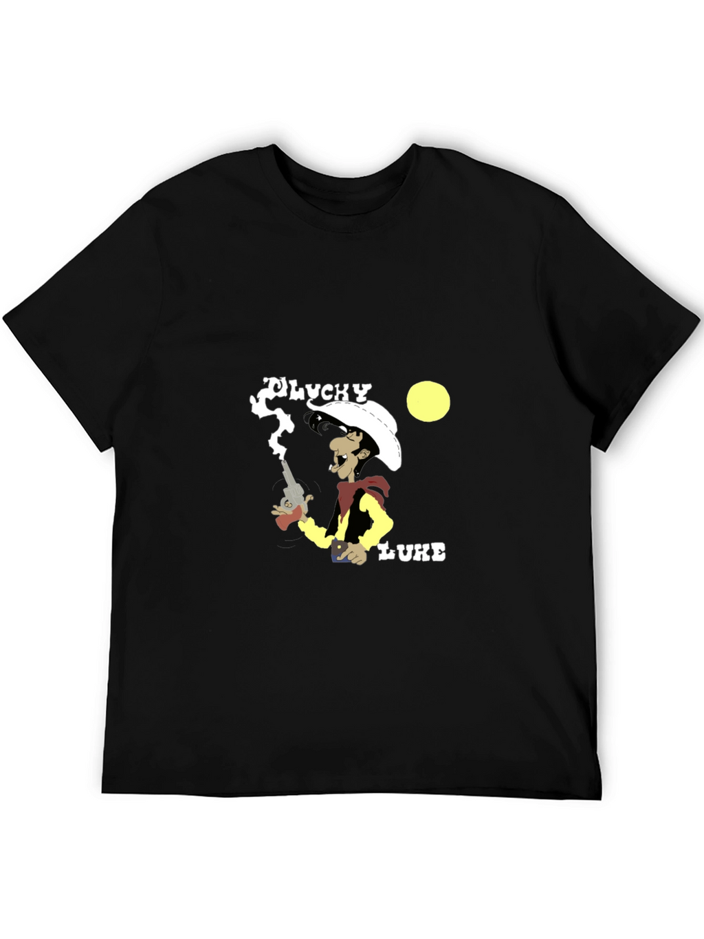 Lucky Luke Graphic T-Shirt - Cowboy Cartoon Tee