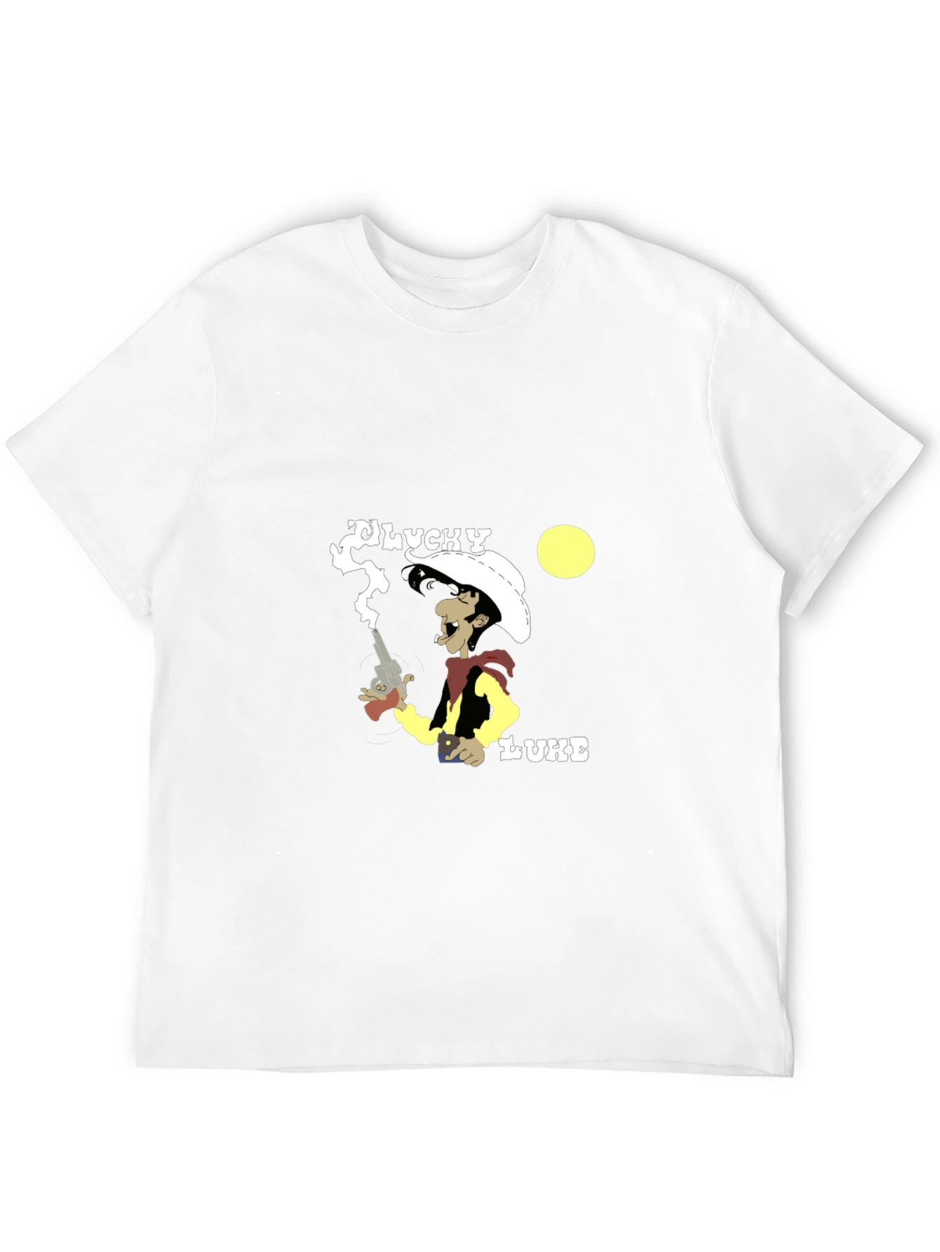 Lucky Luke Graphic T-Shirt - Cowboy Cartoon Tee