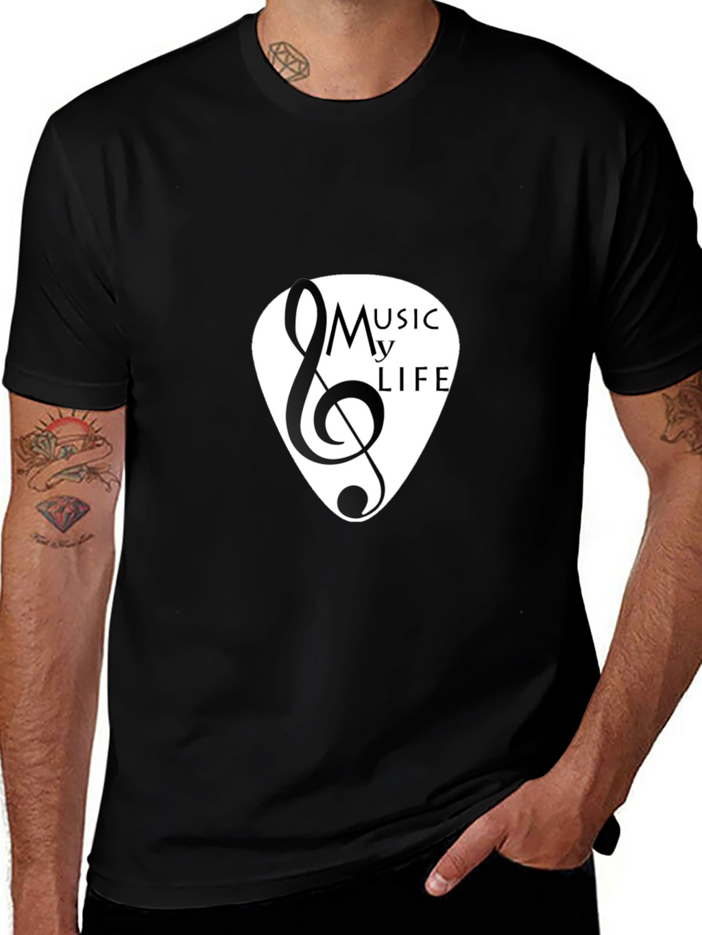 Music is My Life Black T-Shirt