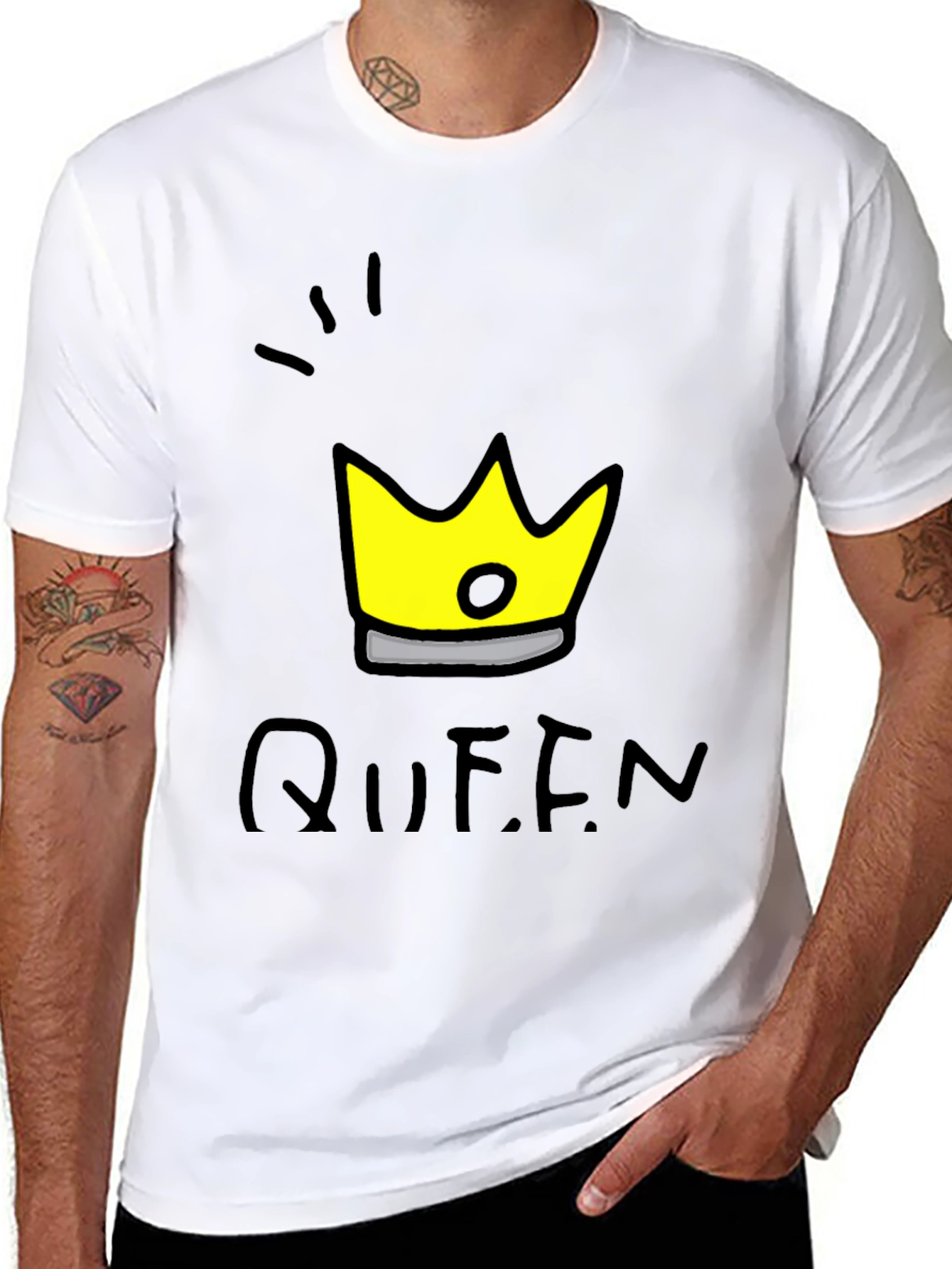 Queen Crown Graphic T-Shirt - Trendy Black Tee