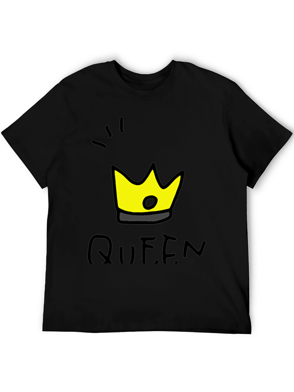 Queen Crown Graphic T-Shirt - Trendy Black Tee