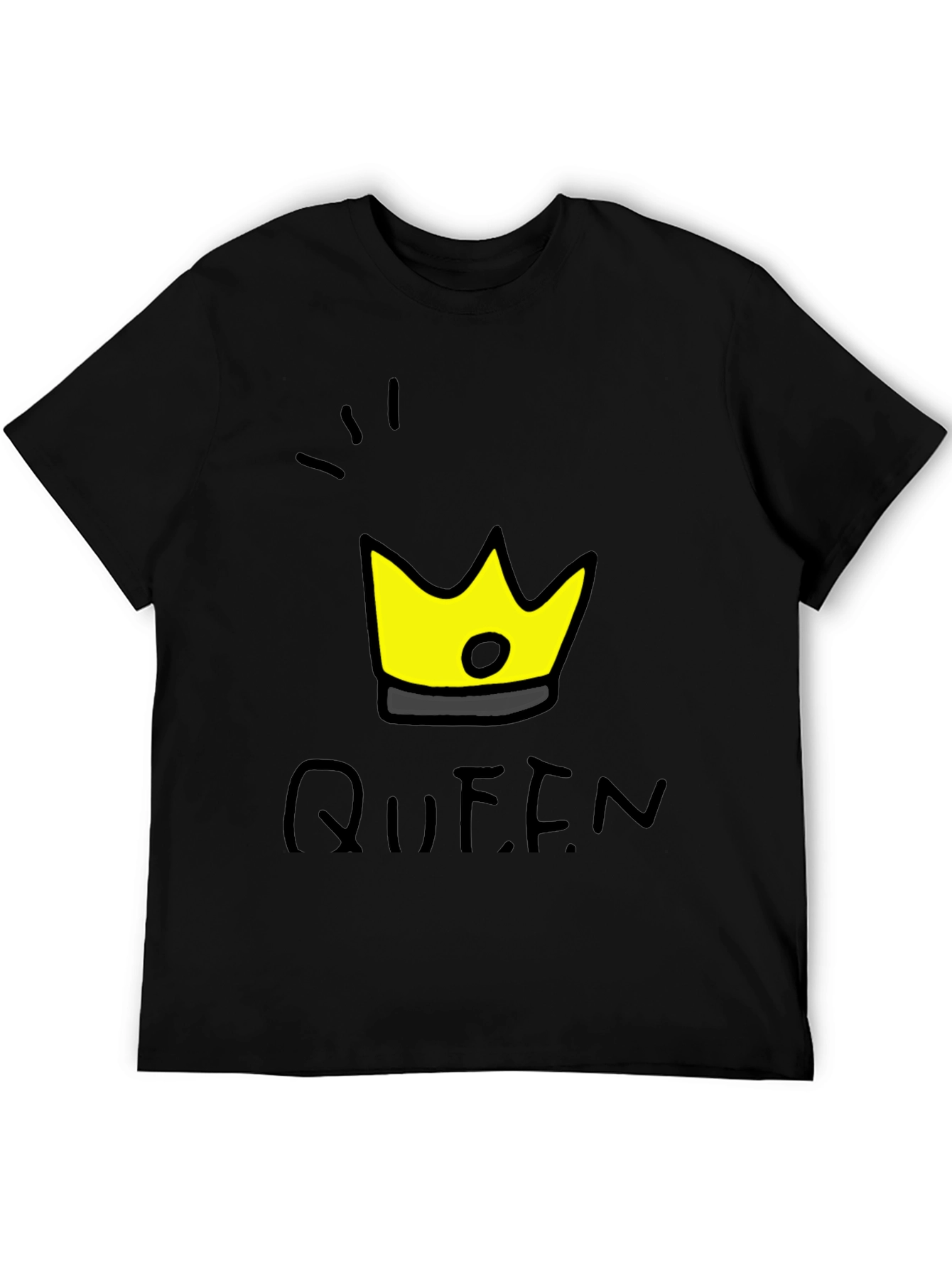 Queen Crown Graphic T-Shirt - Trendy Black Tee