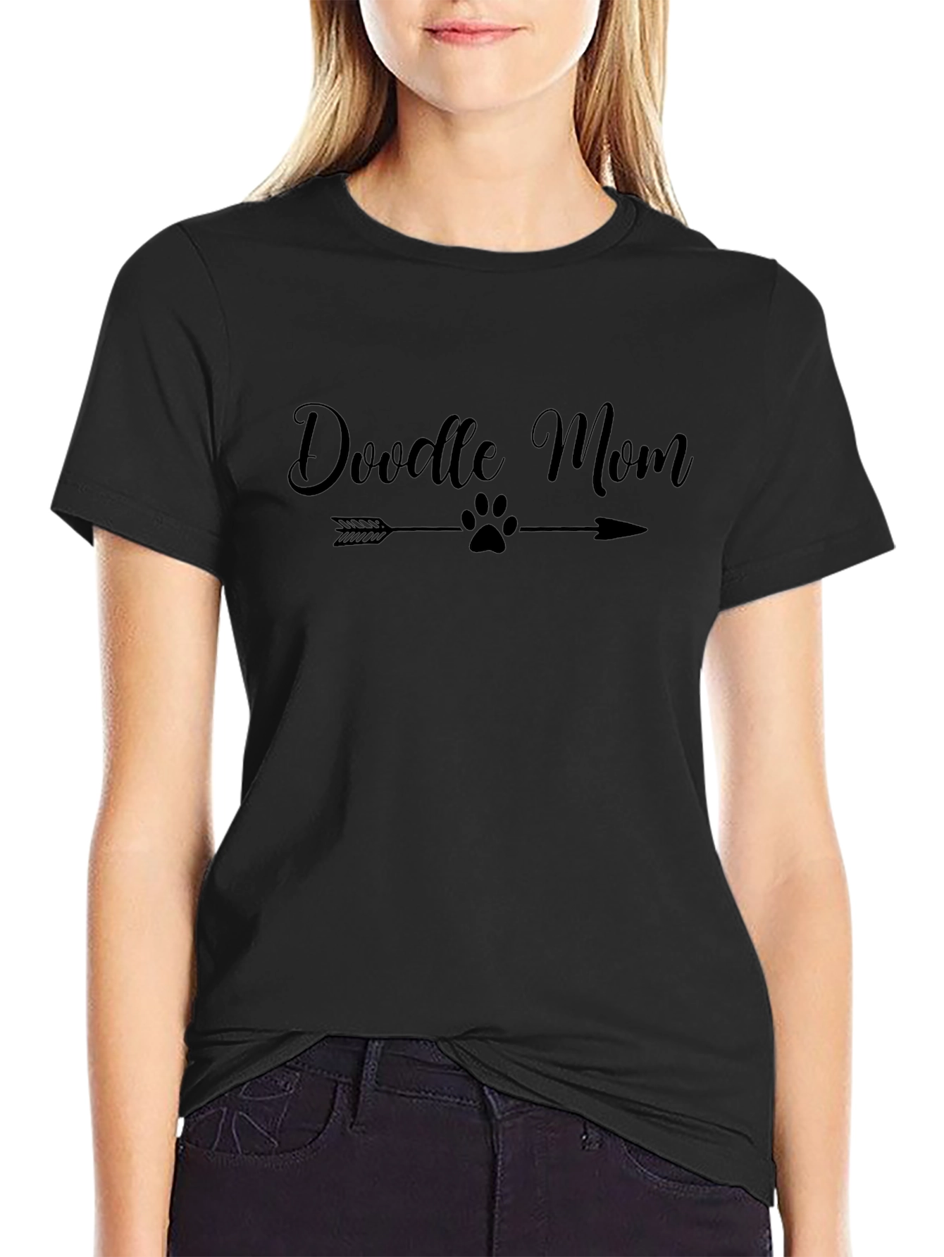 Doodle Mom T-Shirt - Cute Dog Paw Arrow Tee
