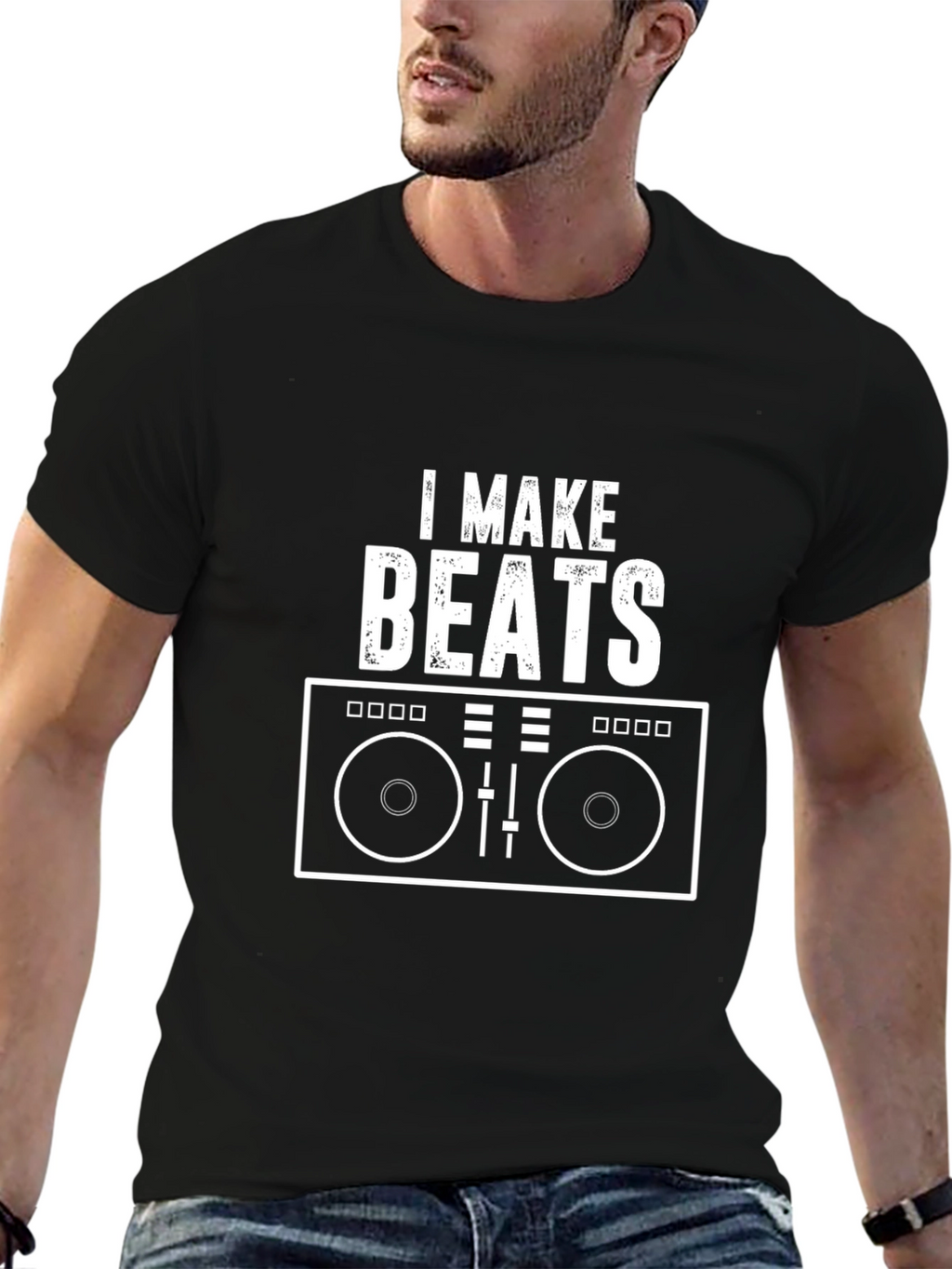 I Make Beats DJ Turntable Graphic T-Shirt