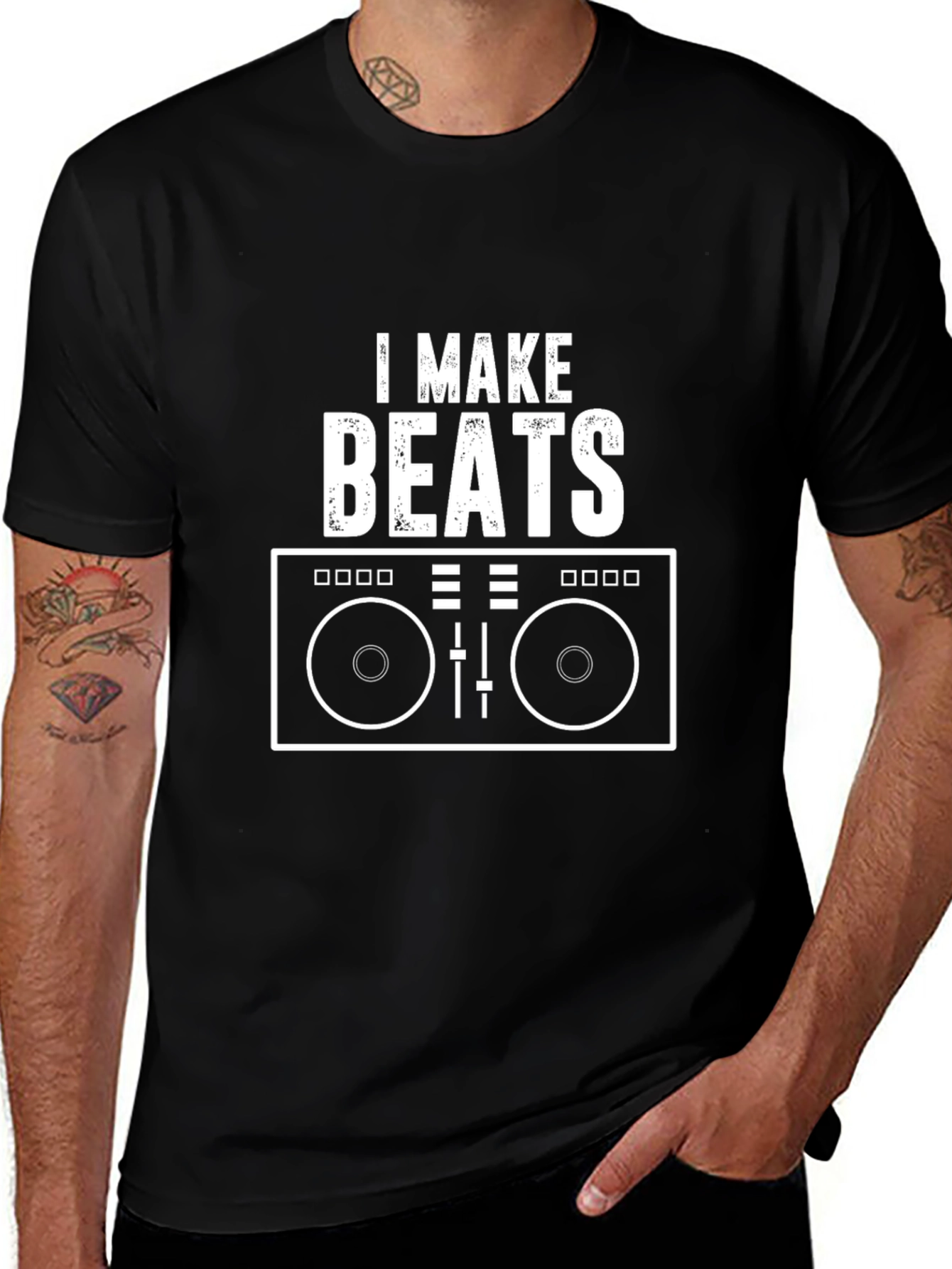 I Make Beats DJ Turntable Graphic T-Shirt